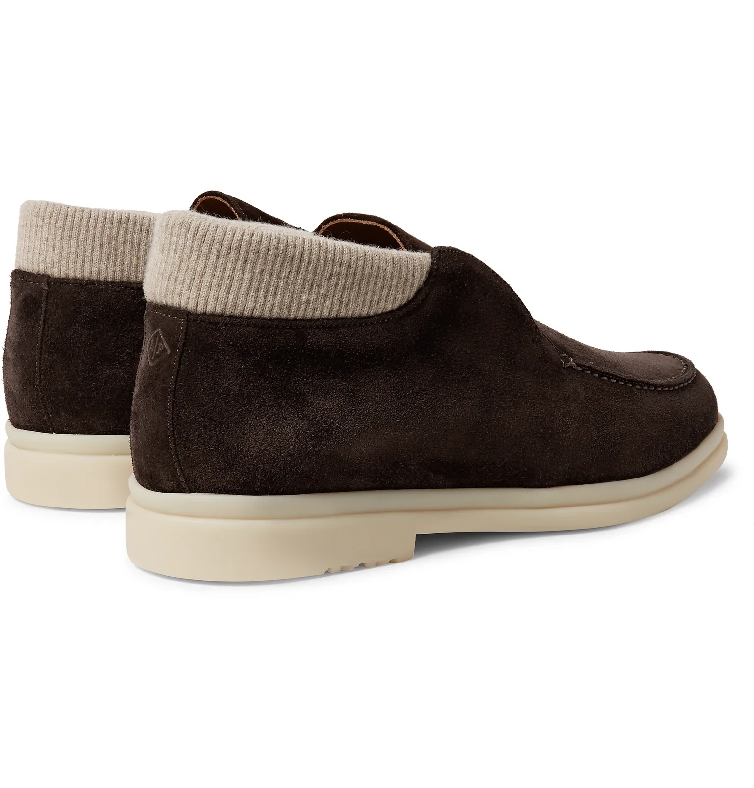 Open Wintery Walk Cashmere-Trimmed Suede Boots - 14