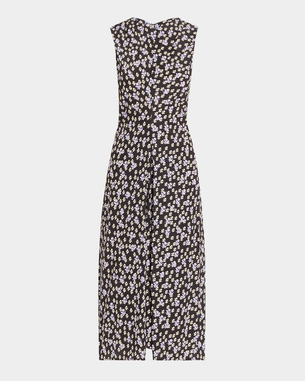 Ella Floral Ruched Satin Midi Dress - 1