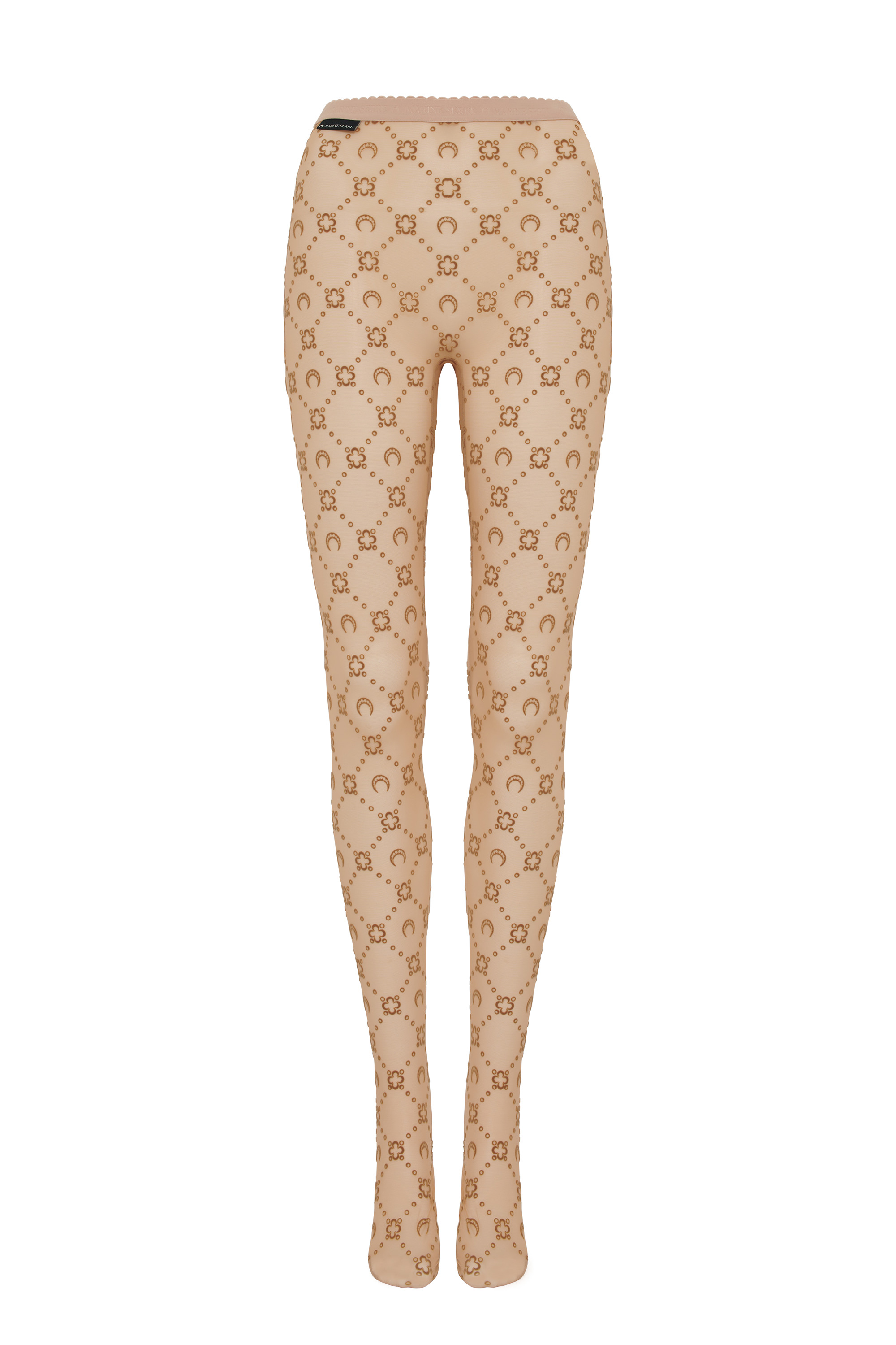 Moonogram Mesh Flock Tights - 1