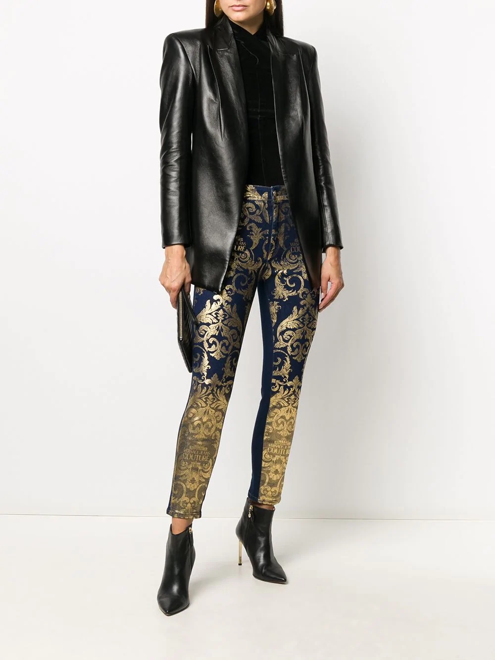 baroque-print skinny jeans - 2