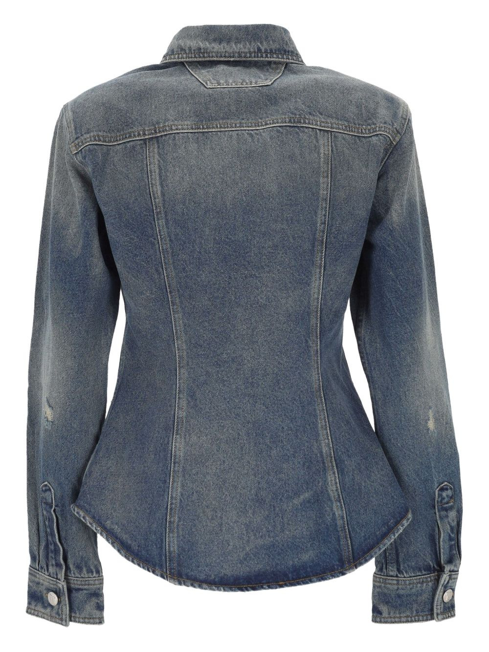 patchwork denim shirt - 2