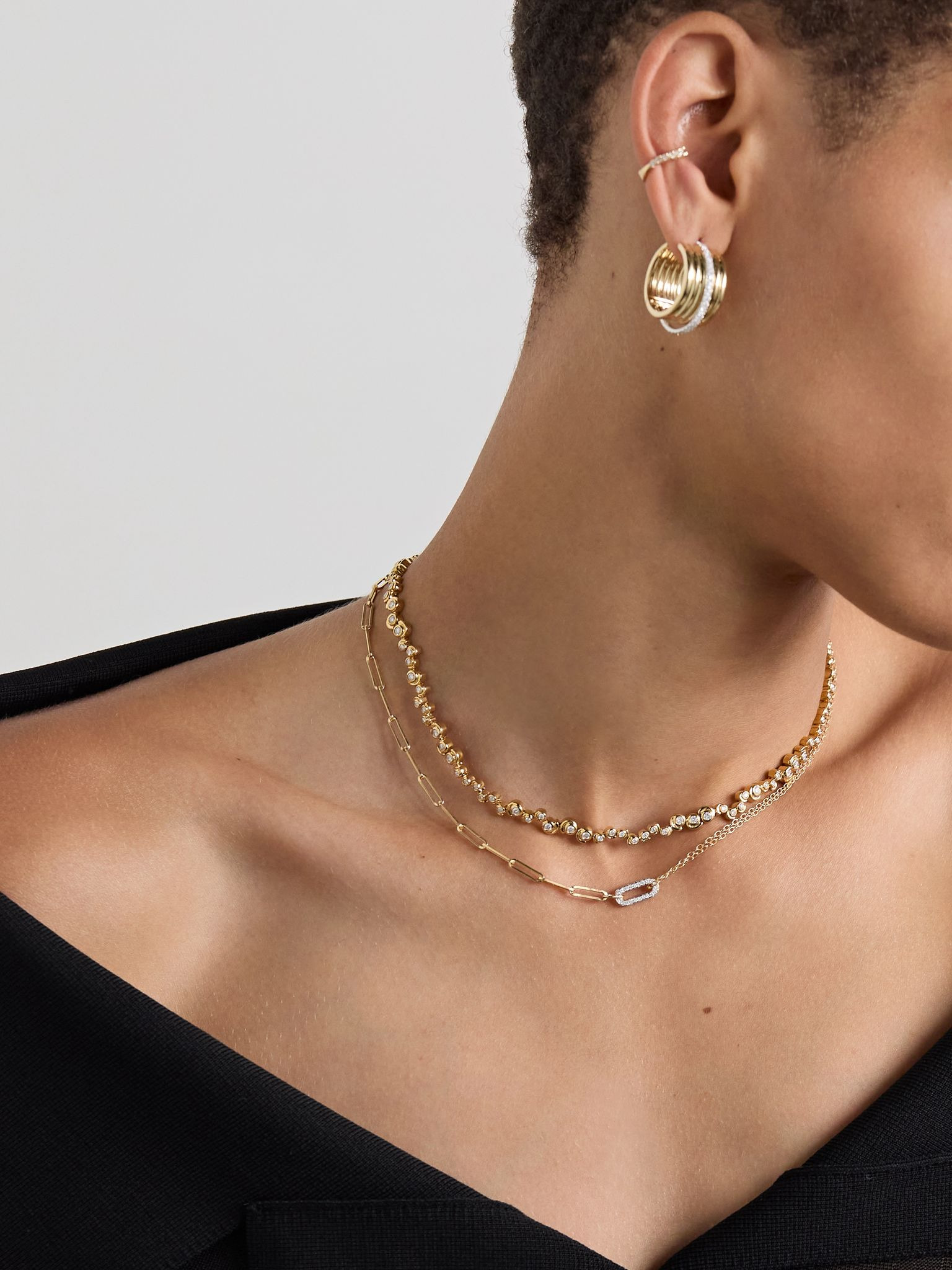 18-karat yellow and white gold diamond necklace Gold - 5