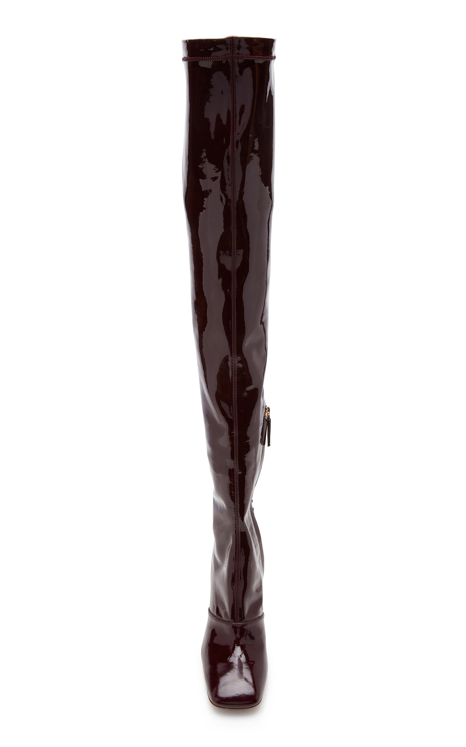 Janis Patent Leather Over-The-Knee Boots burgundy - 5