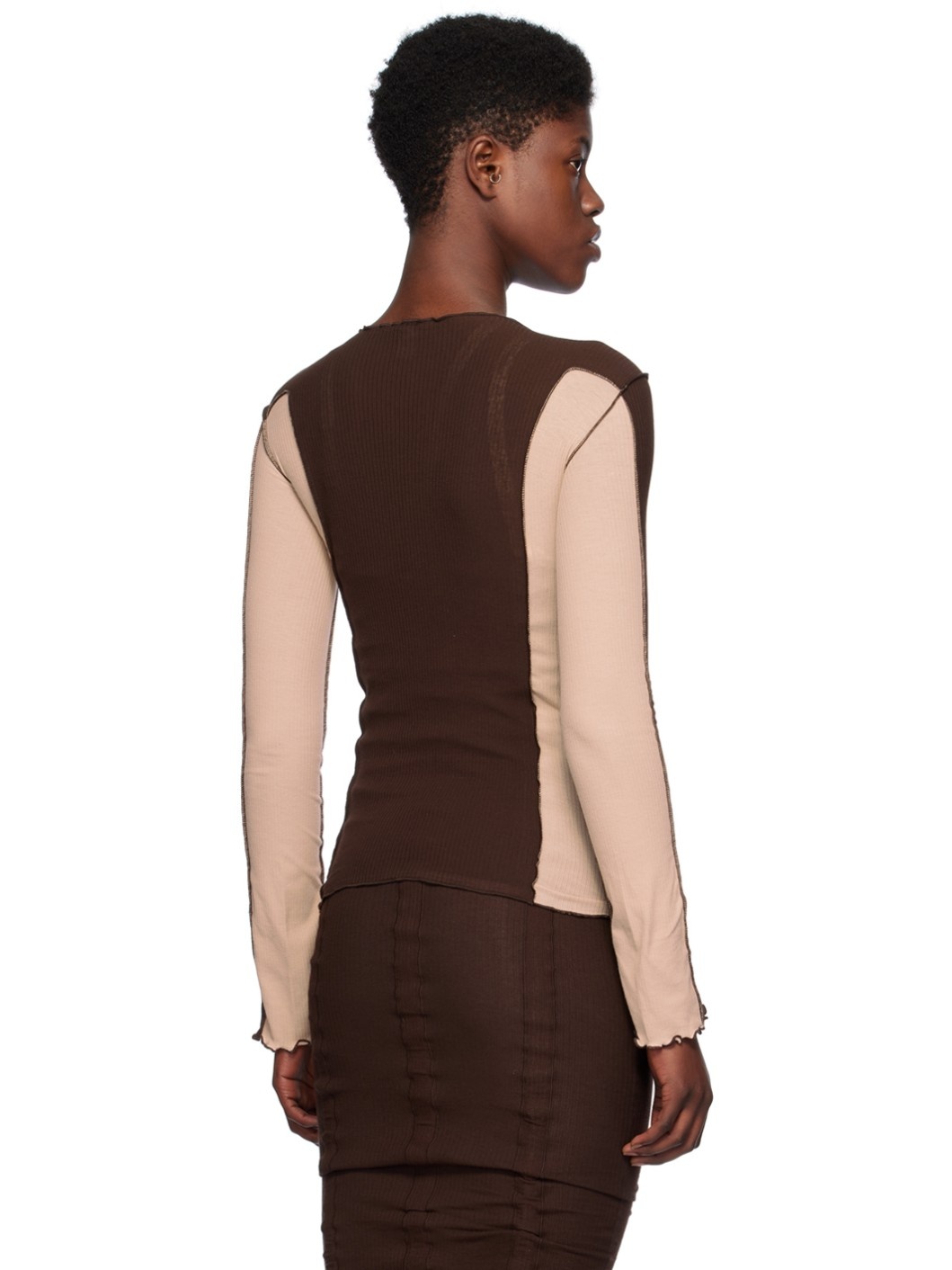 SSENSE Exclusive Brown & Pink Omato Long Sleeve T-Shirt - 3