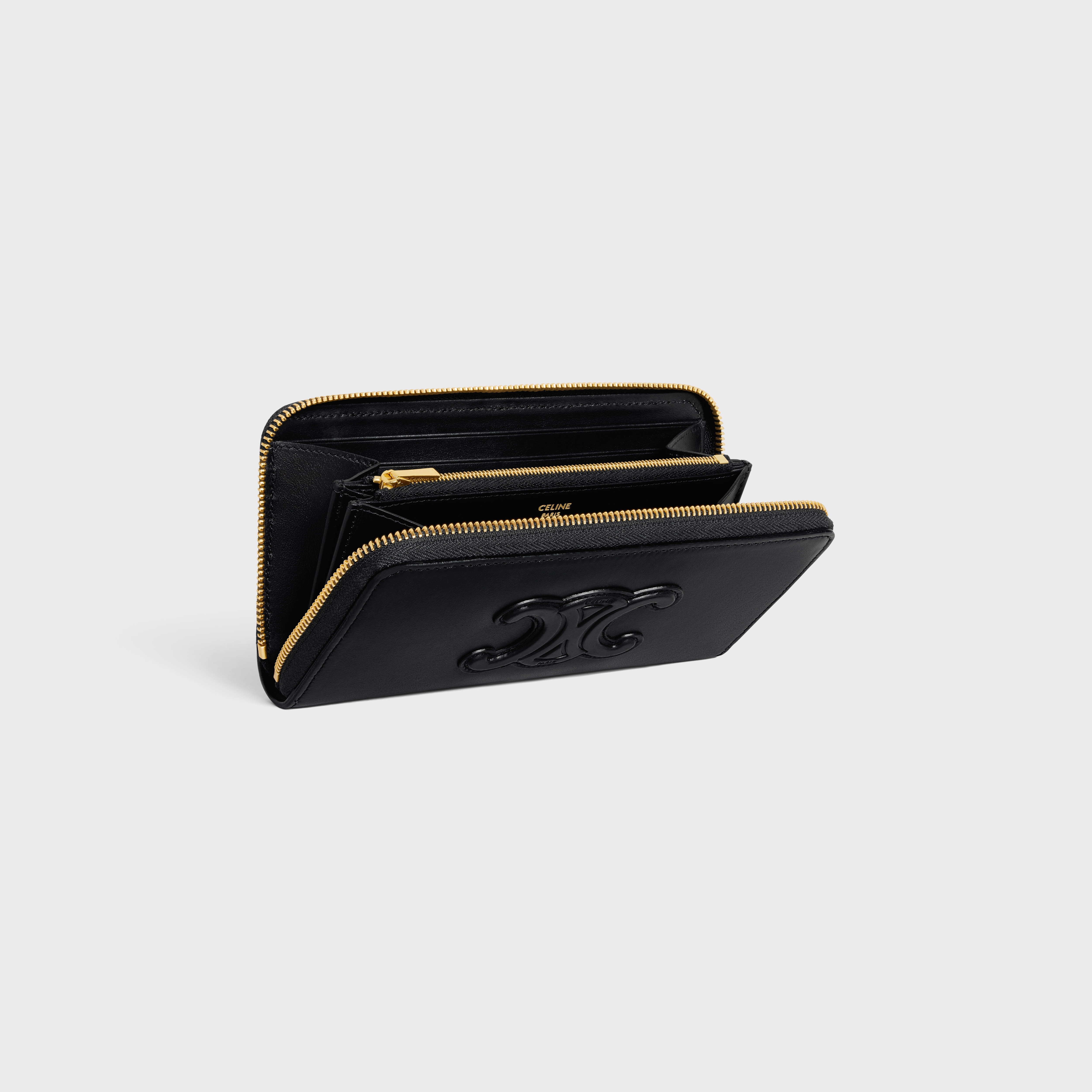LARGE ZIPPED WALLET CUIR TRIOMPHE IN SMOOTH CALFSKIN - 4