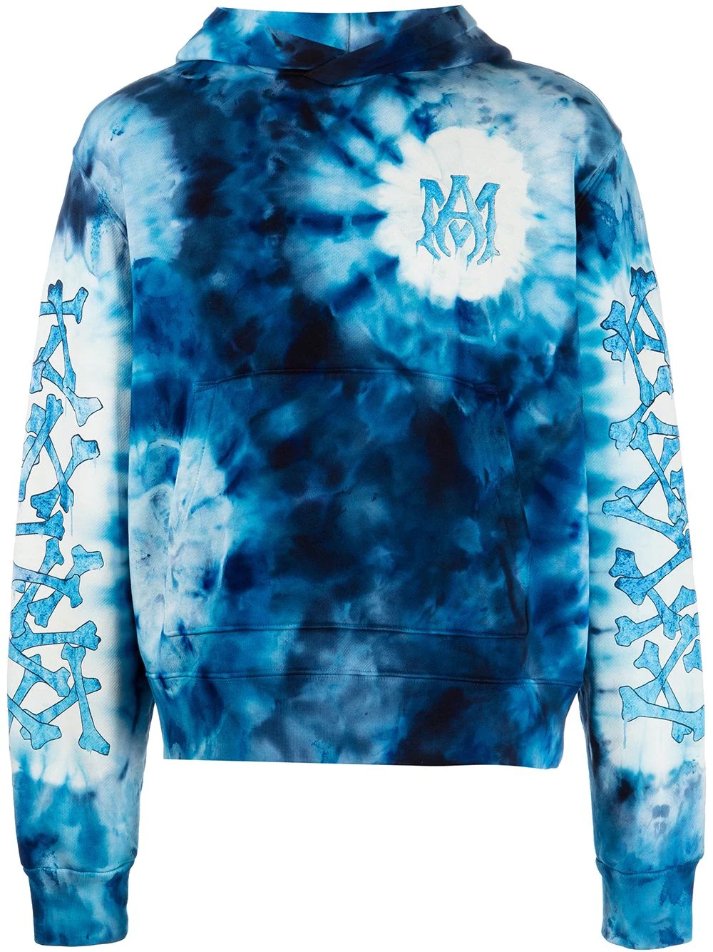 tie-dye logo-print cotton hoodie - 1