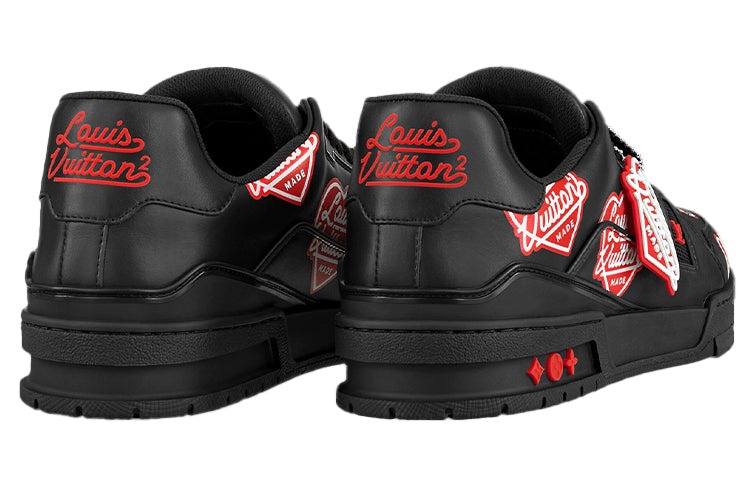 LOUIS VUITTON x Nigo Trainers 'Black with Red Logo Hearts' 1A9JAZ - 4