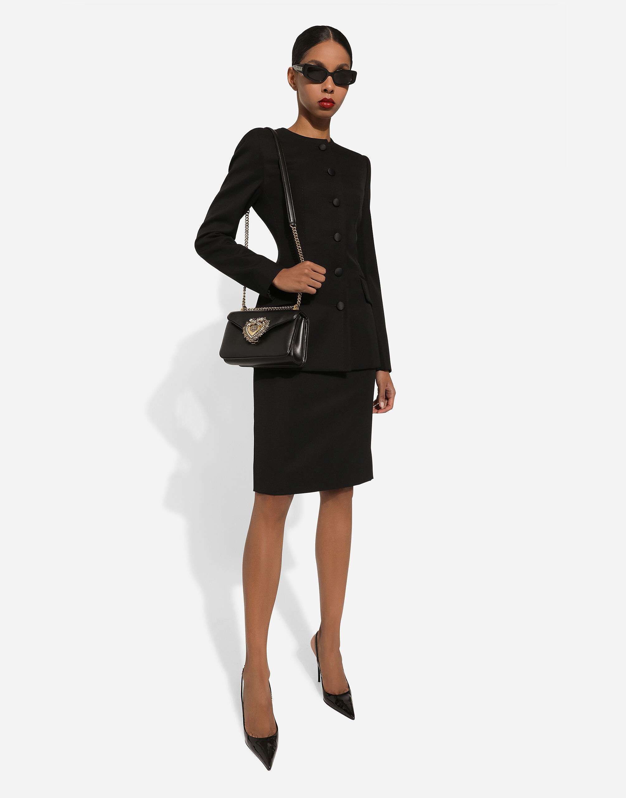 Single-breasted wool crepe jacket - 5