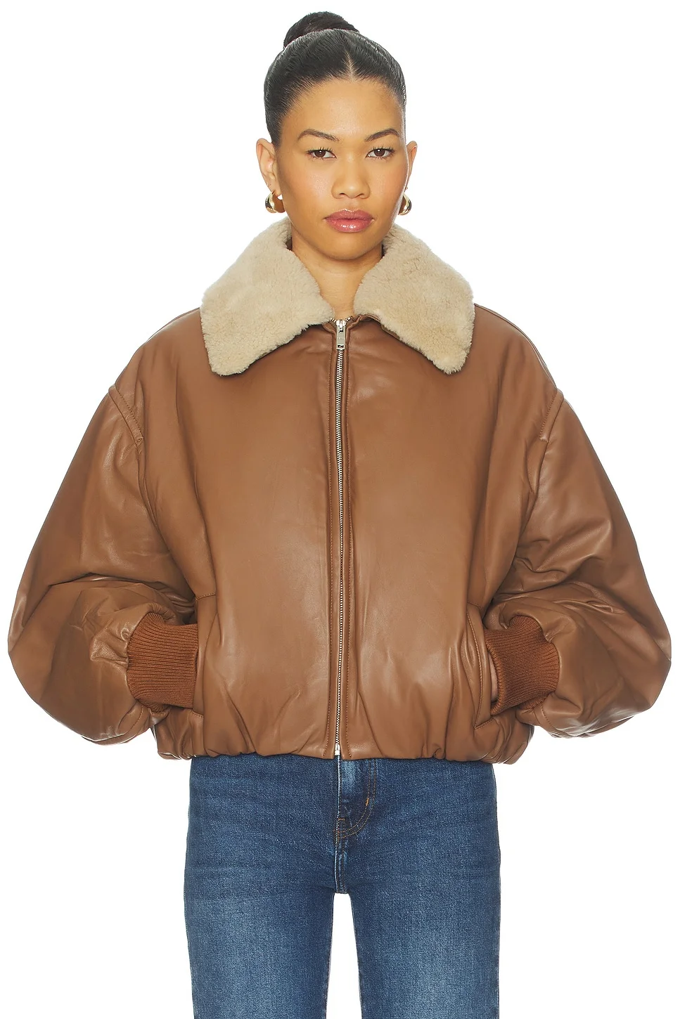Leather Bomber Jacket - 1