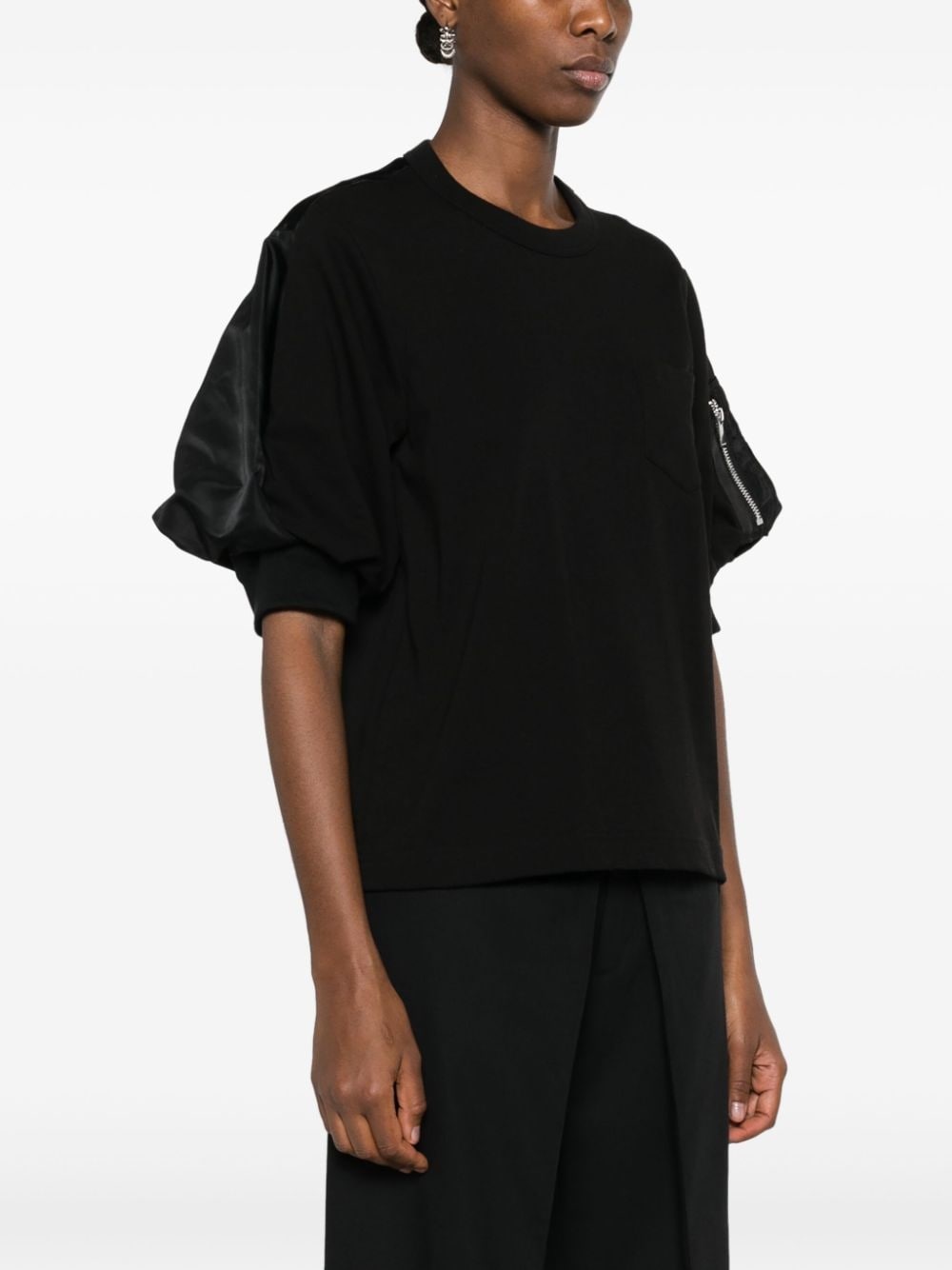panelled cotton T-shirt - 3