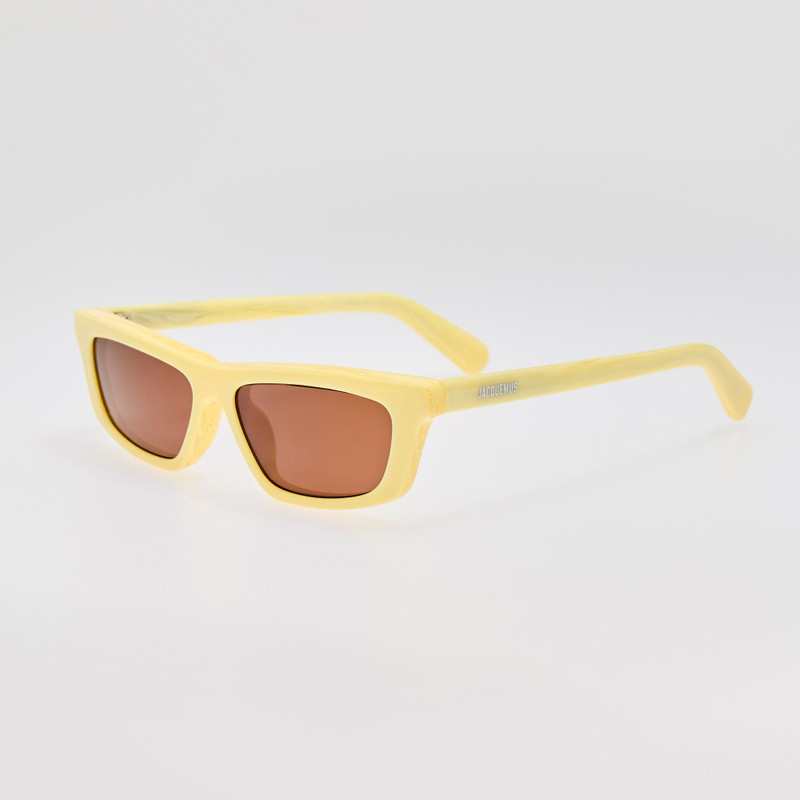 LINDA FARROW Trapezi Sunglasses in Yellow Stripe outlook