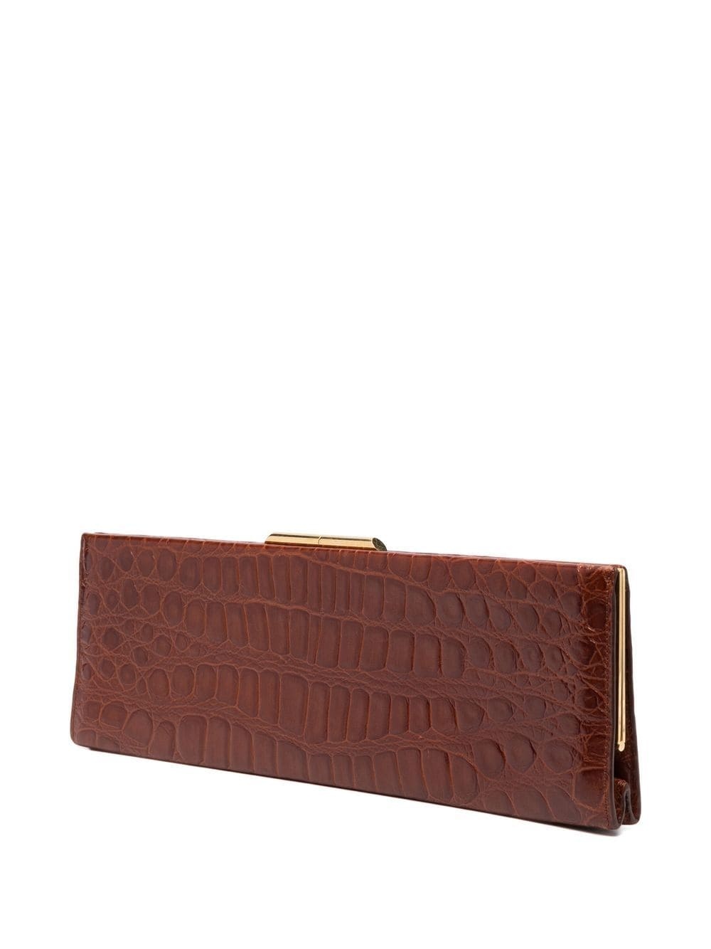 large Midnight crocodile-embossed clutch - 3