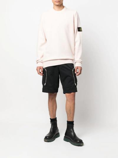 Stone Island logo-patch long-sleeve jumper outlook