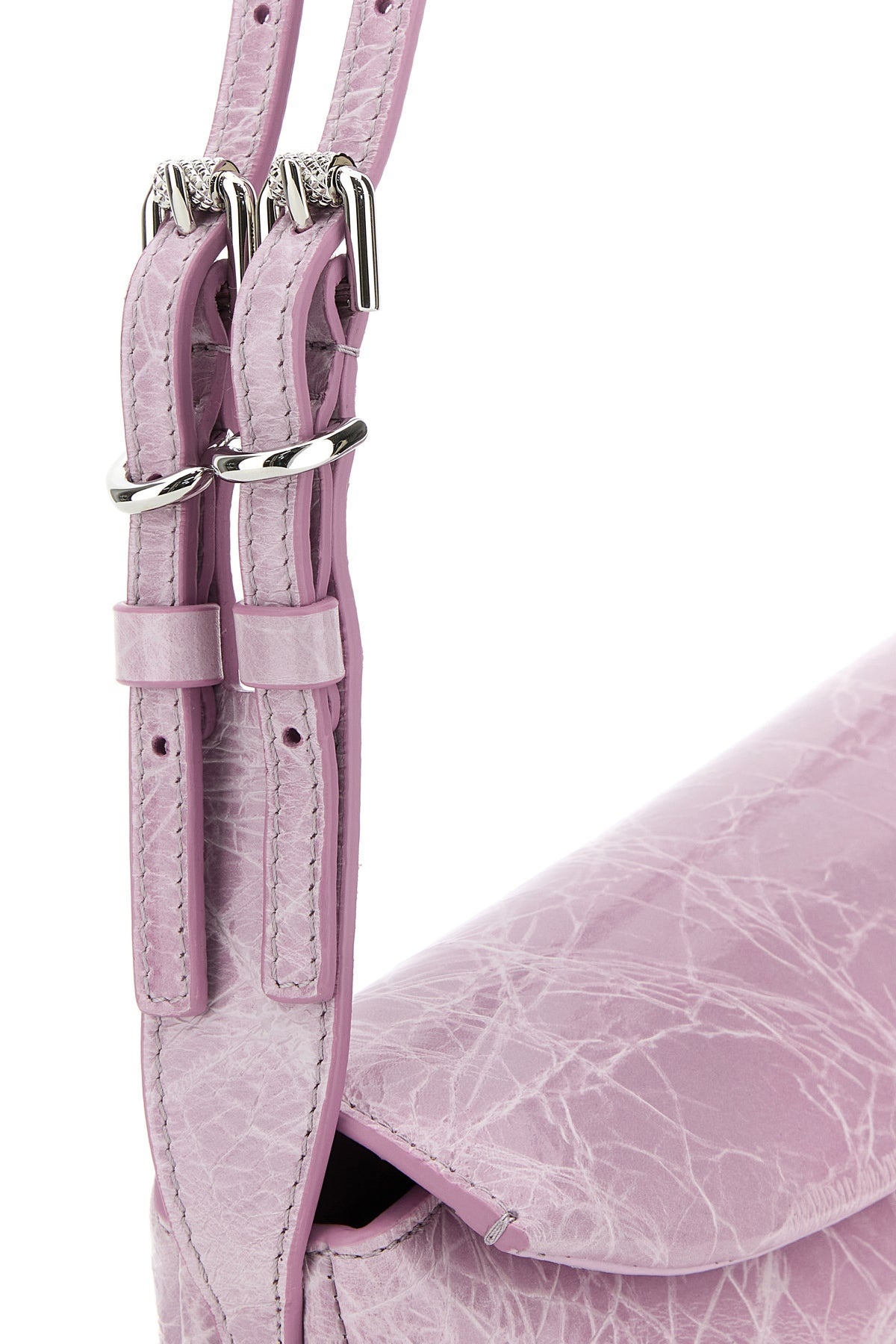 Lilac leather P’tit Voyou shoulder bag - 4