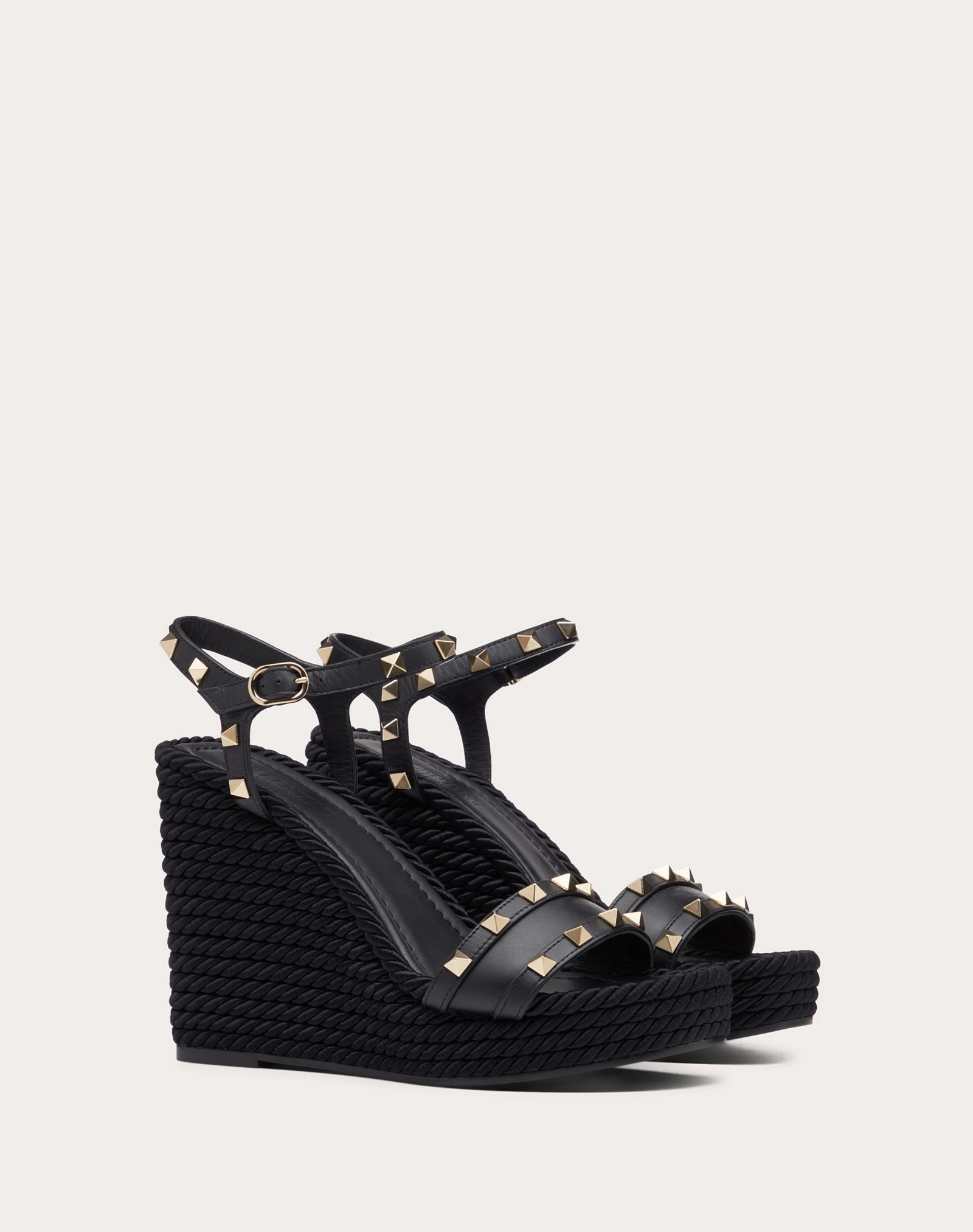 Calfskin Studded Wedge Sandal 115 mm - 2