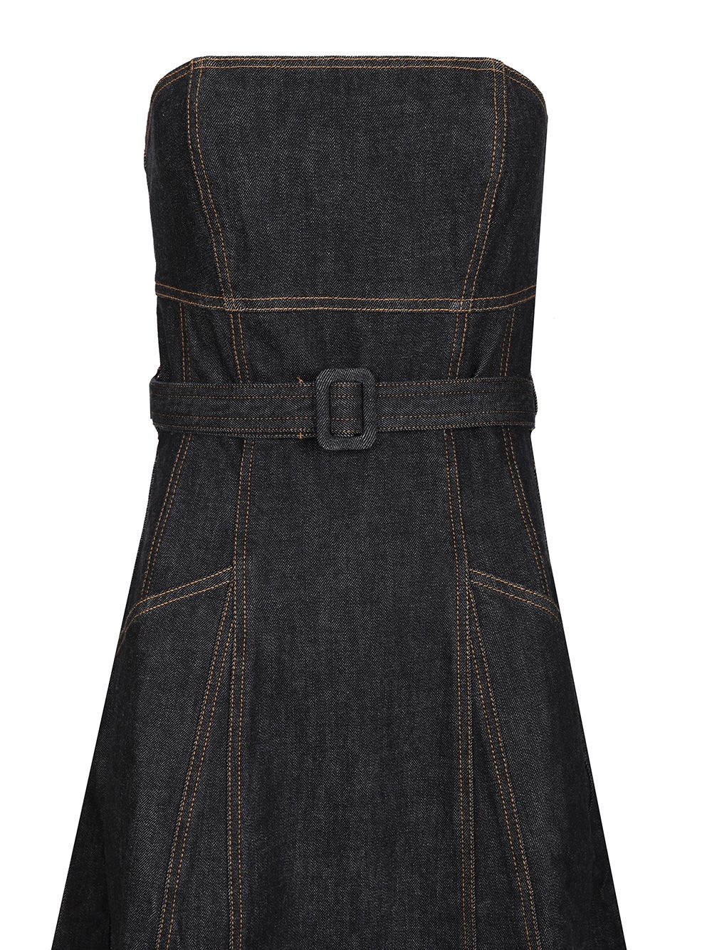 Indigo Denim Bandeau Midi Dress Dresses Blue - 4