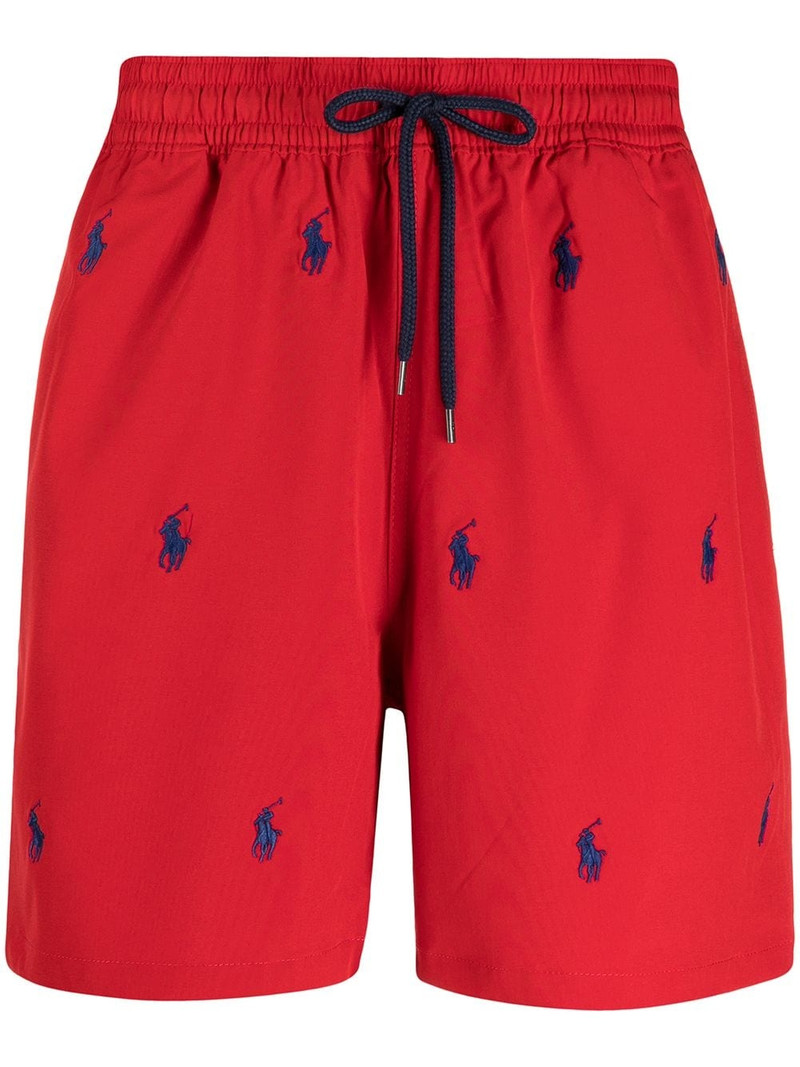 logo-embroidered drawstring swim shorts 1