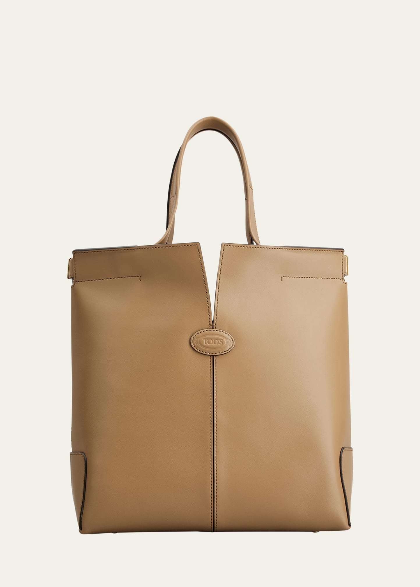 Small North-South Leather Tote Bag - 1
