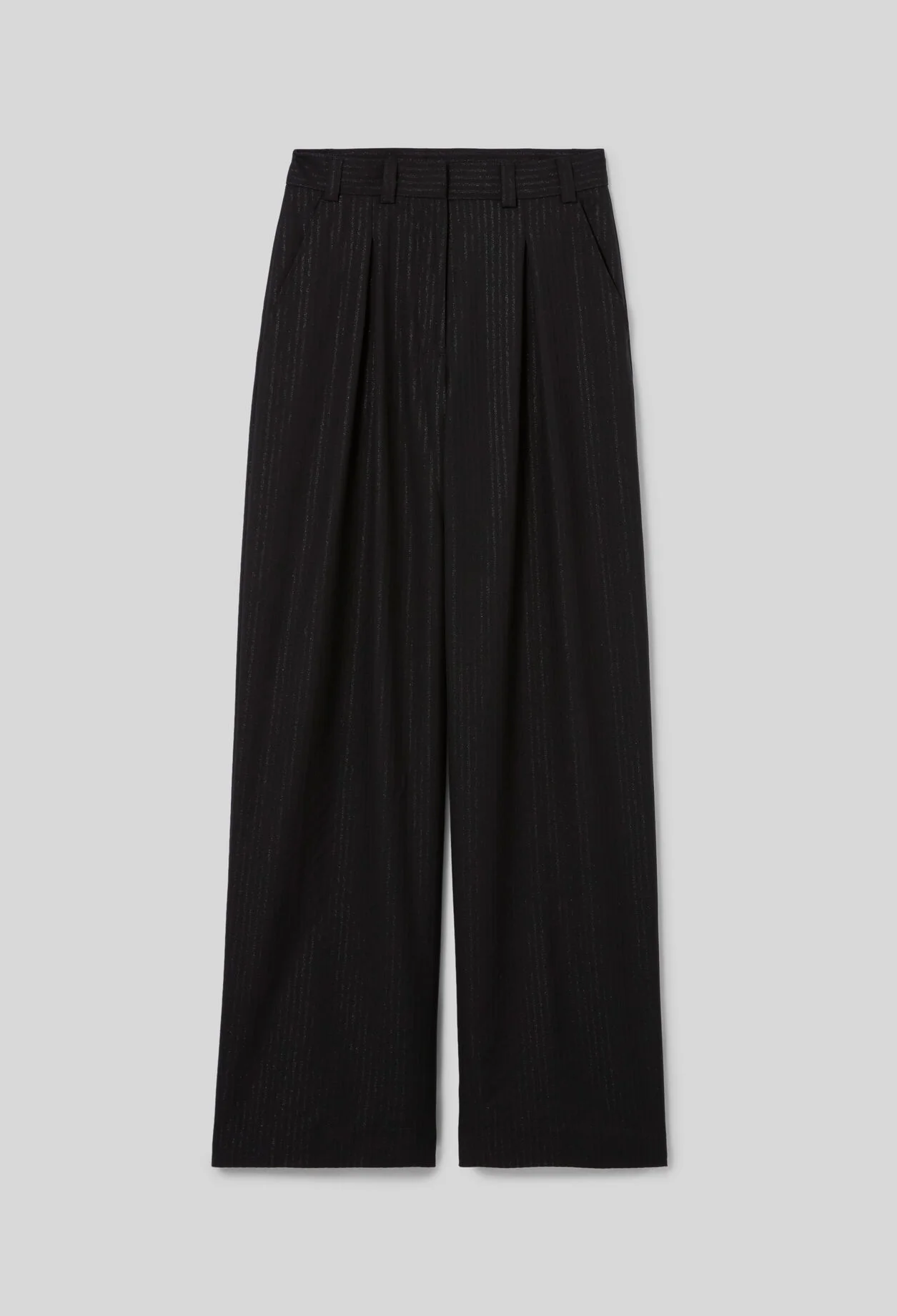 STRAIGHT STRIPED WOOL TROUSERS - 1