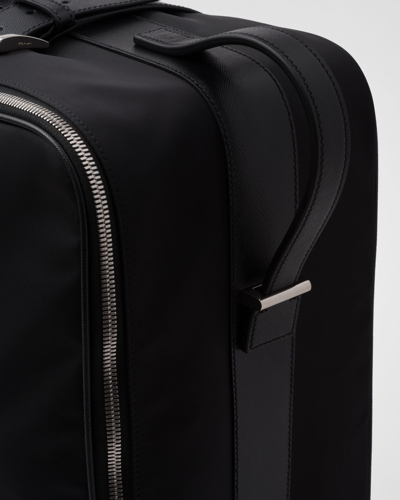 Re-Nylon and Saffiano leather suitcase 5