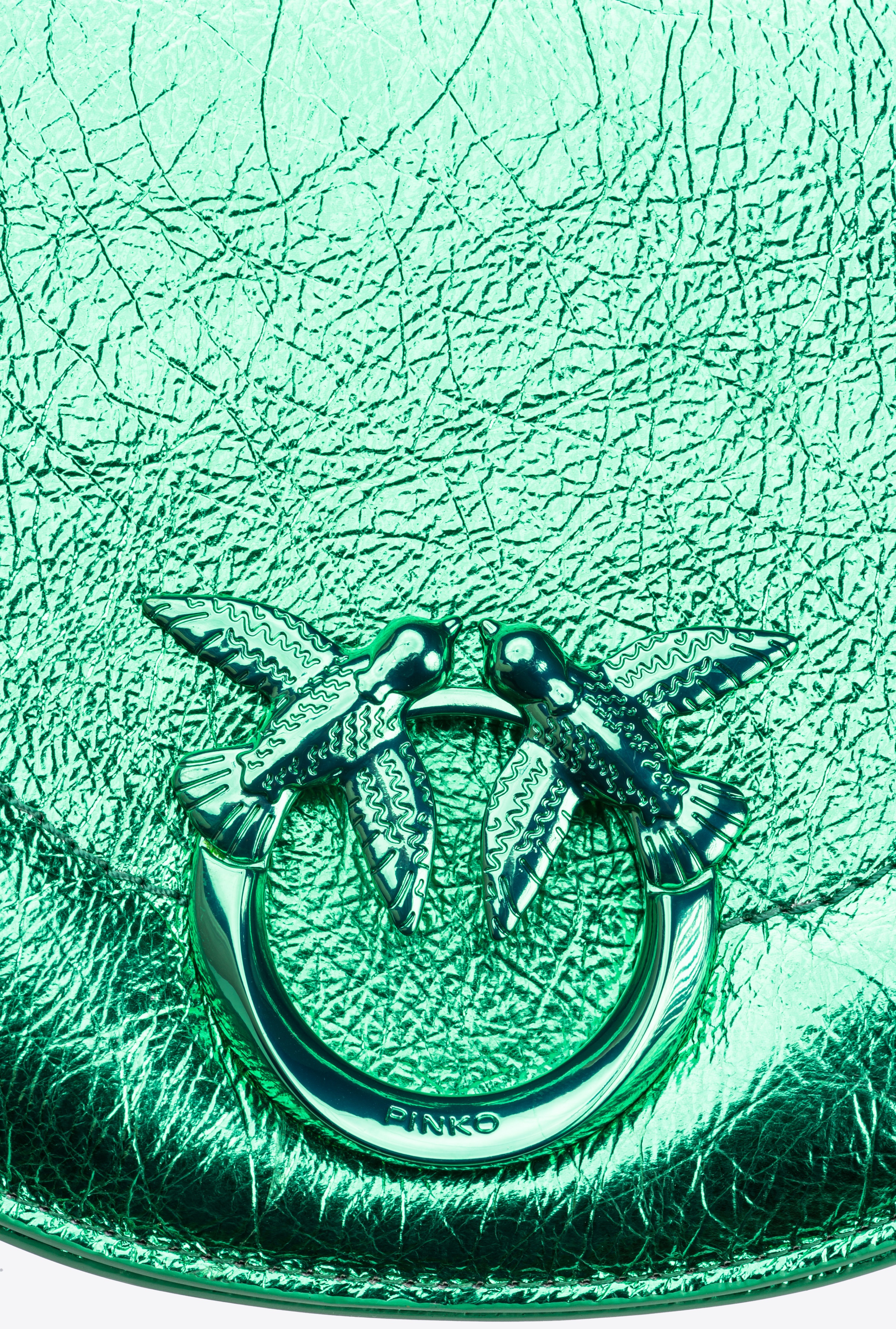 MINI LOVE BAG CLICK ROUND IN CRINKLED LAMINATED NAPPA LEATHER - 4
