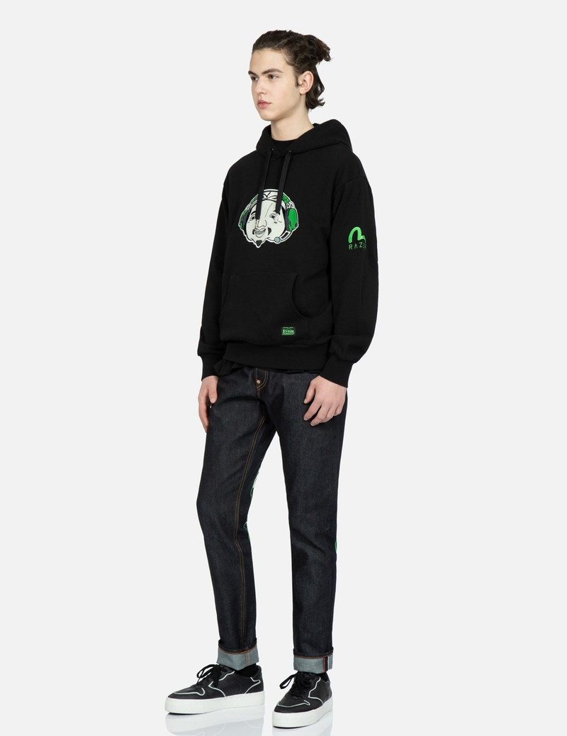 RAZER X EVISU GODHEAD AND SLOGAN EMBROIDERY HOODIE 4