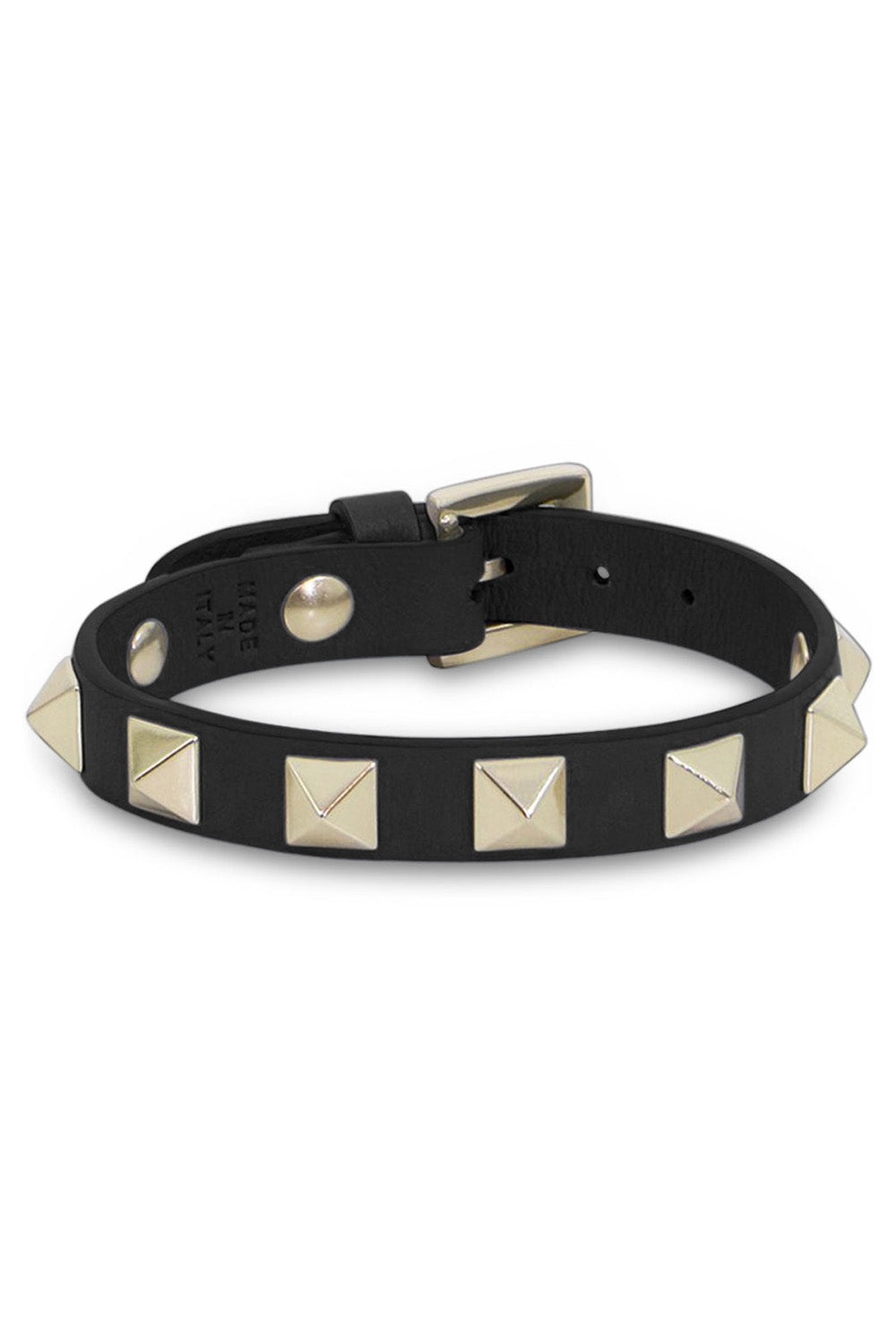 ROCKSTUD LEATHER CUFF BLACK - 1