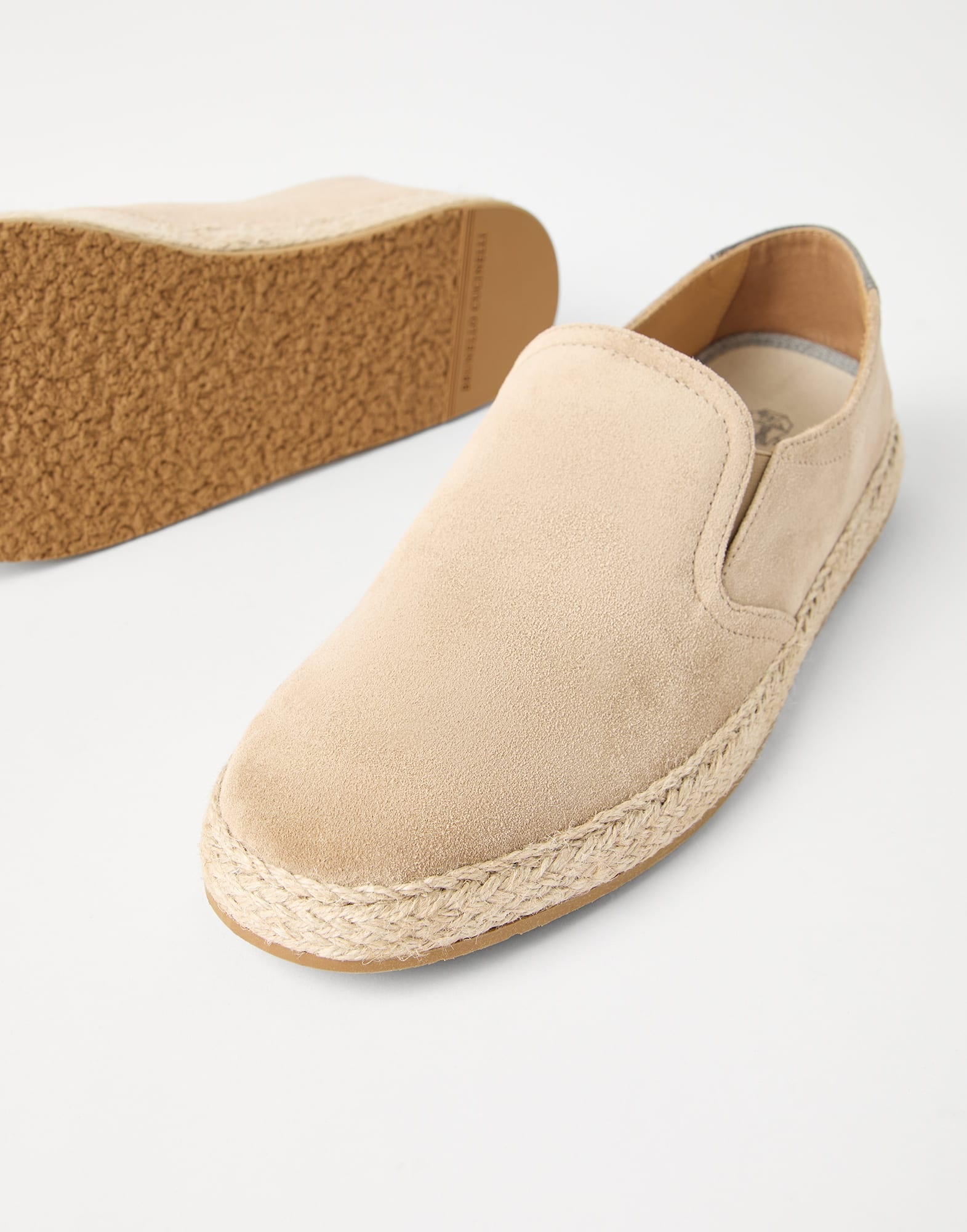 Washed suede slip-ons with rope insert - 3