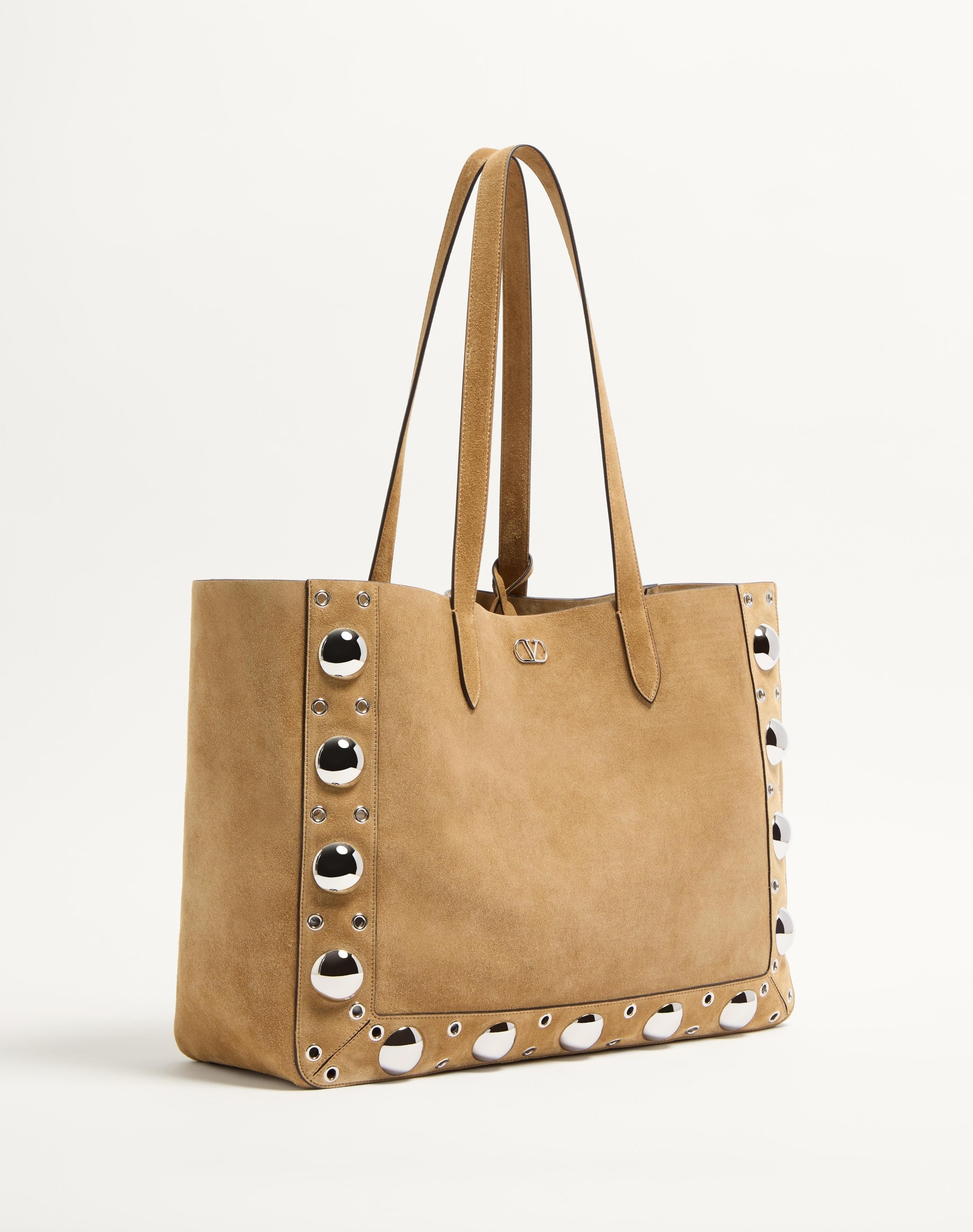 【関税&送料込】Valentino Garavani Beige Suede ベルトバッグ Valentino Valentino Garavani Embellished Suede Belt bag