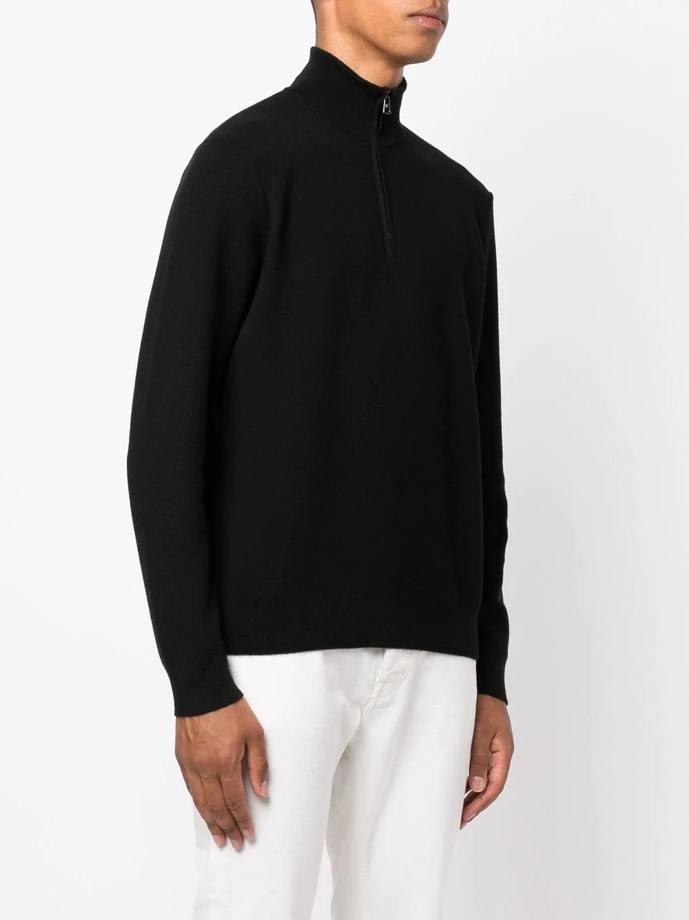 ribbed-knit half-zip jumper - 3