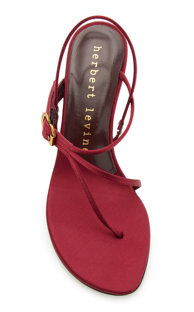 herbert levine Starry-Eyed Satin Sandals burgundy outlook