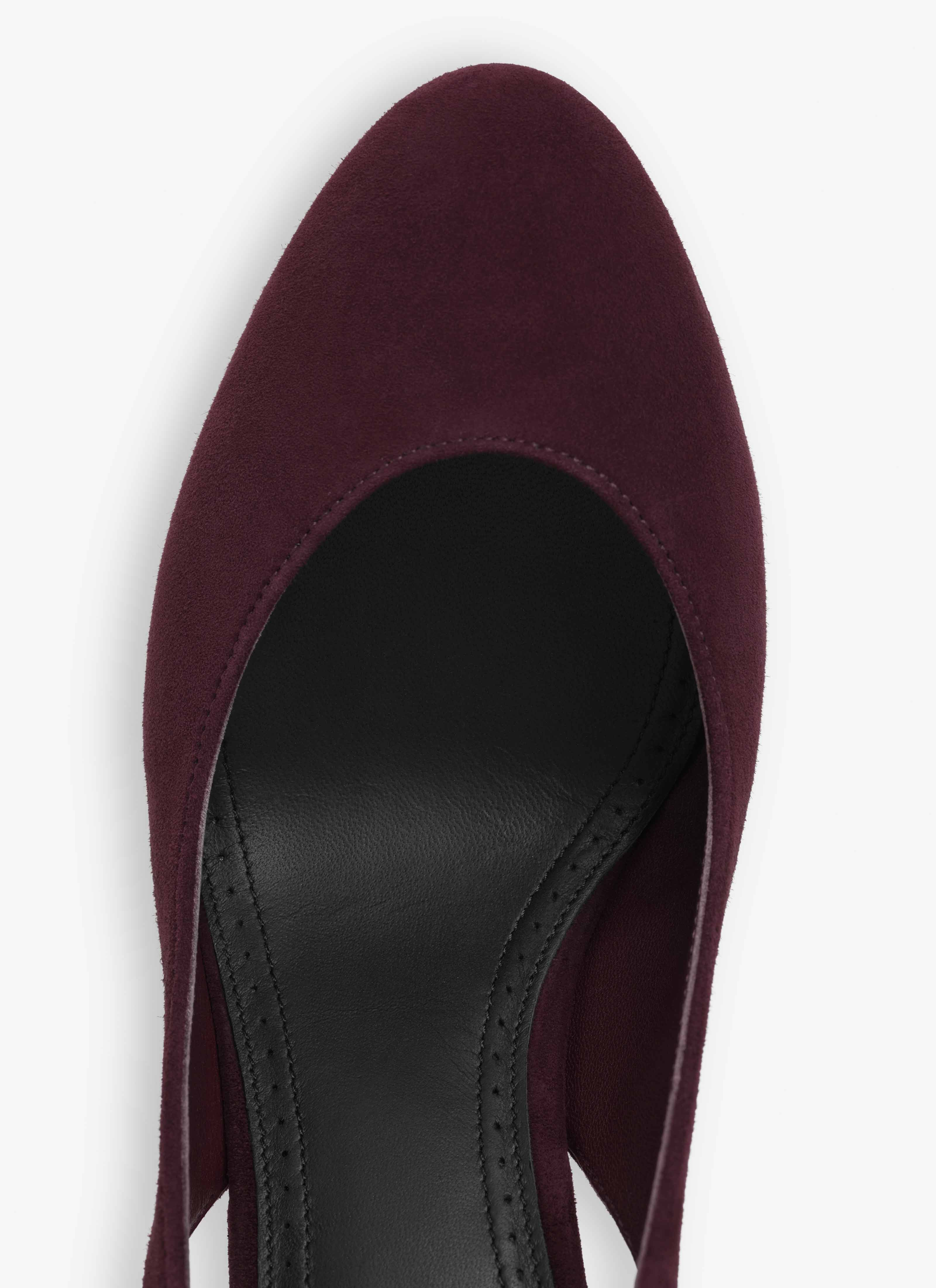 DECOLLETE SLINGBACKS IN  SUEDE GOATSKIN - 5