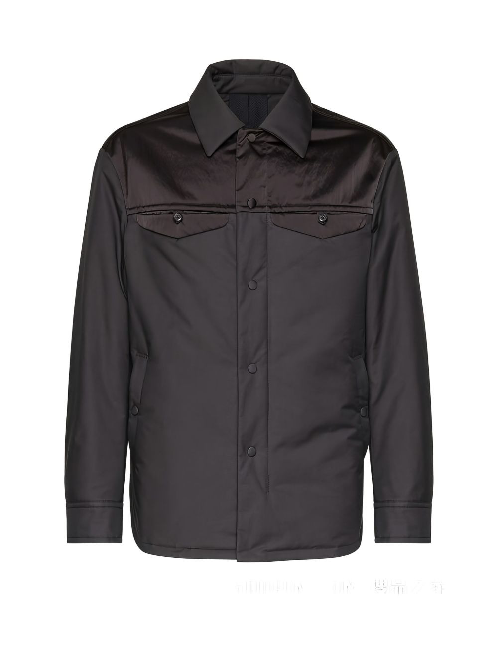 satin-panel shirt jacket - 2