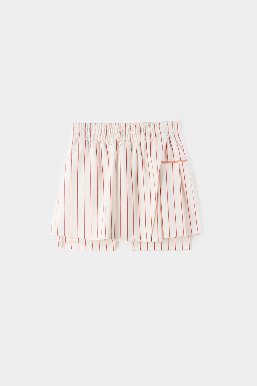 MINI SKIRT WITH PANEL / white & red stripes - 2