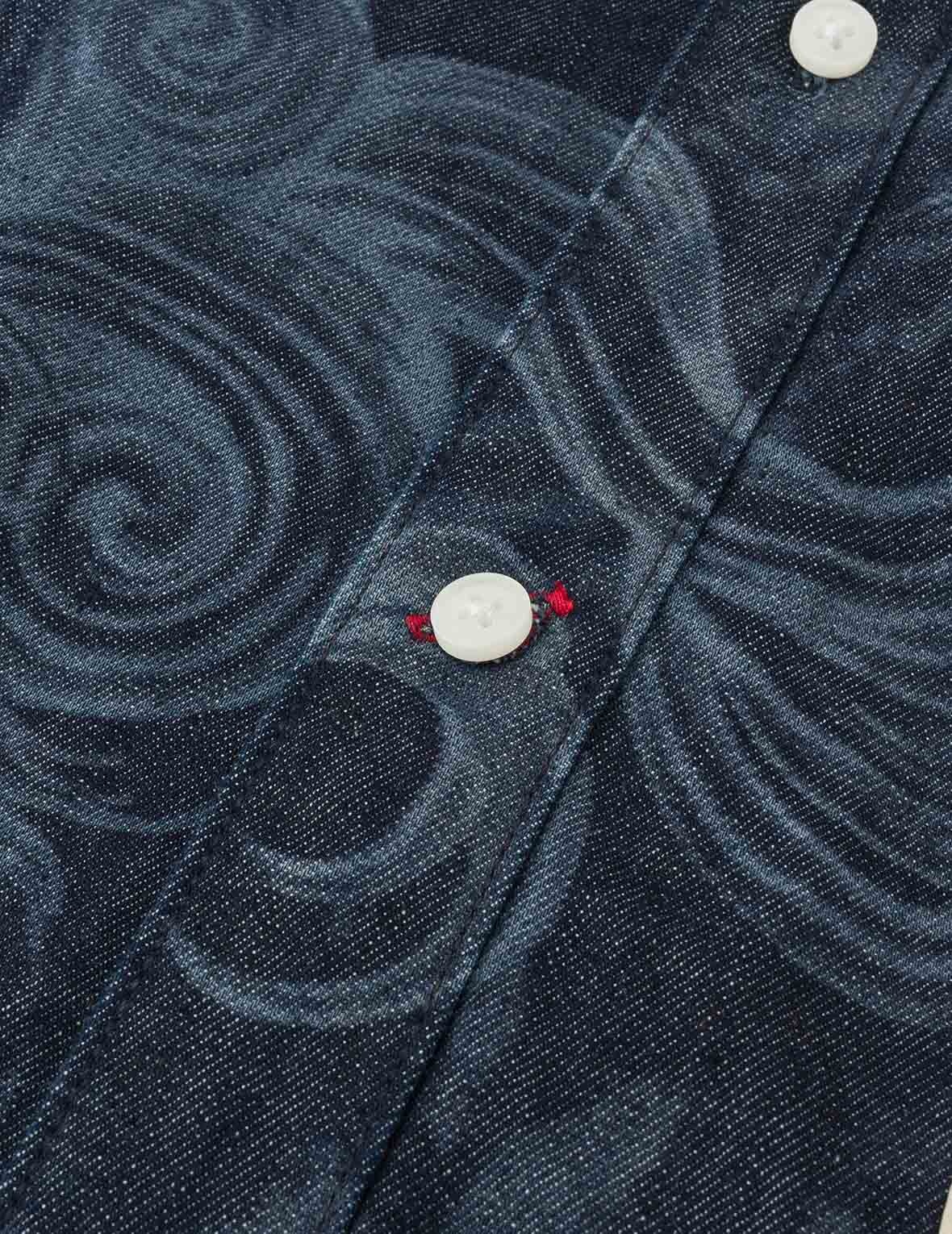 Hakutaku Laser Printed Relax Fit Denim shirt - 9