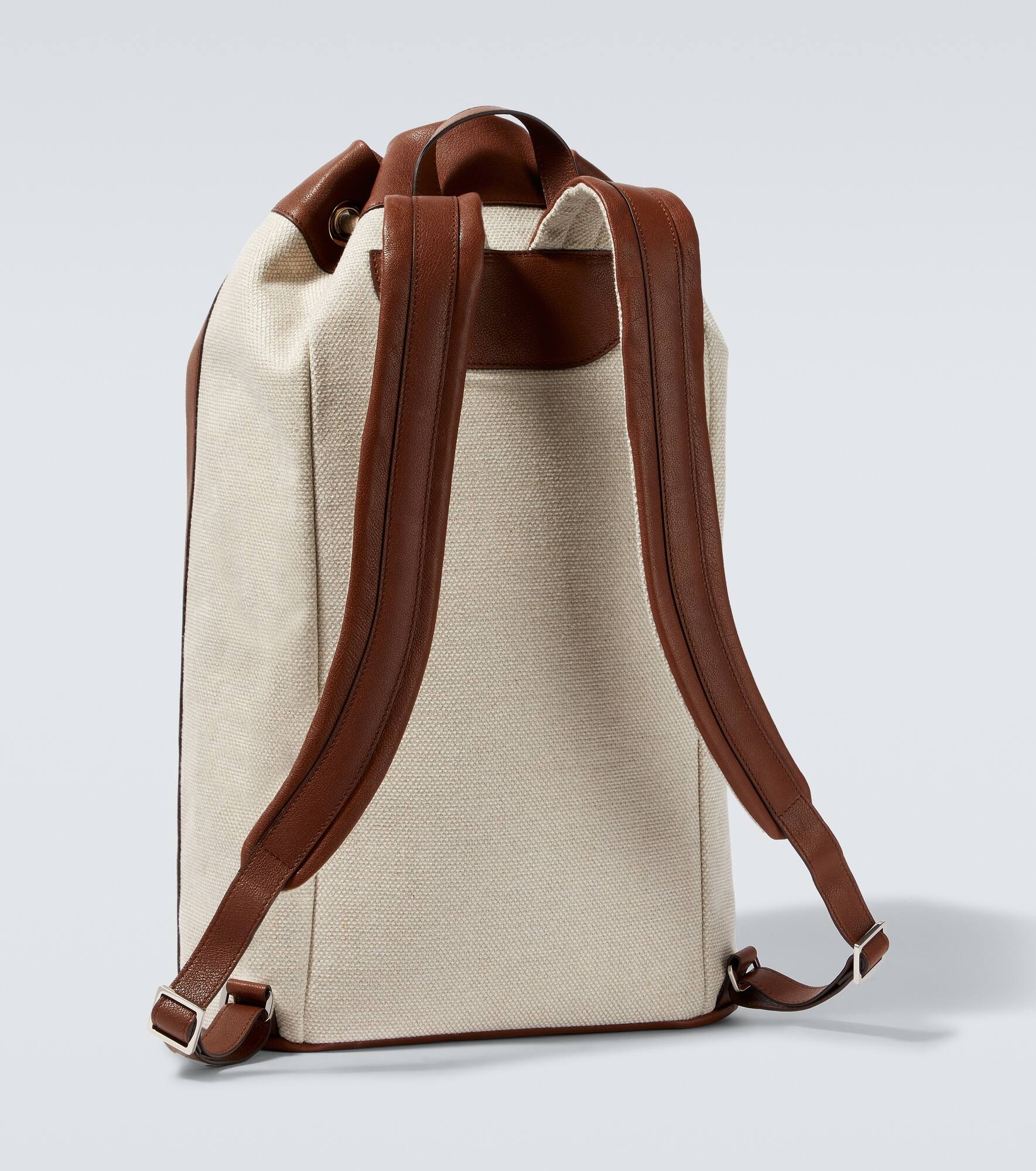 Leather-trimmed canvas backpack - 5