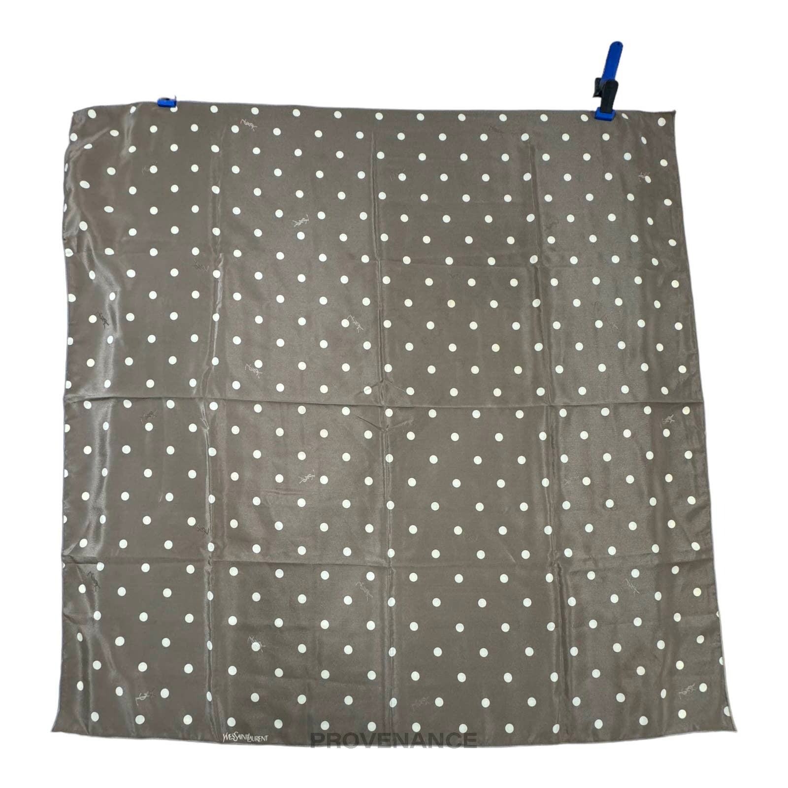 Yves Saint Laurent YSL Silk Scarf 90 - Polkadot Taupe - 3
