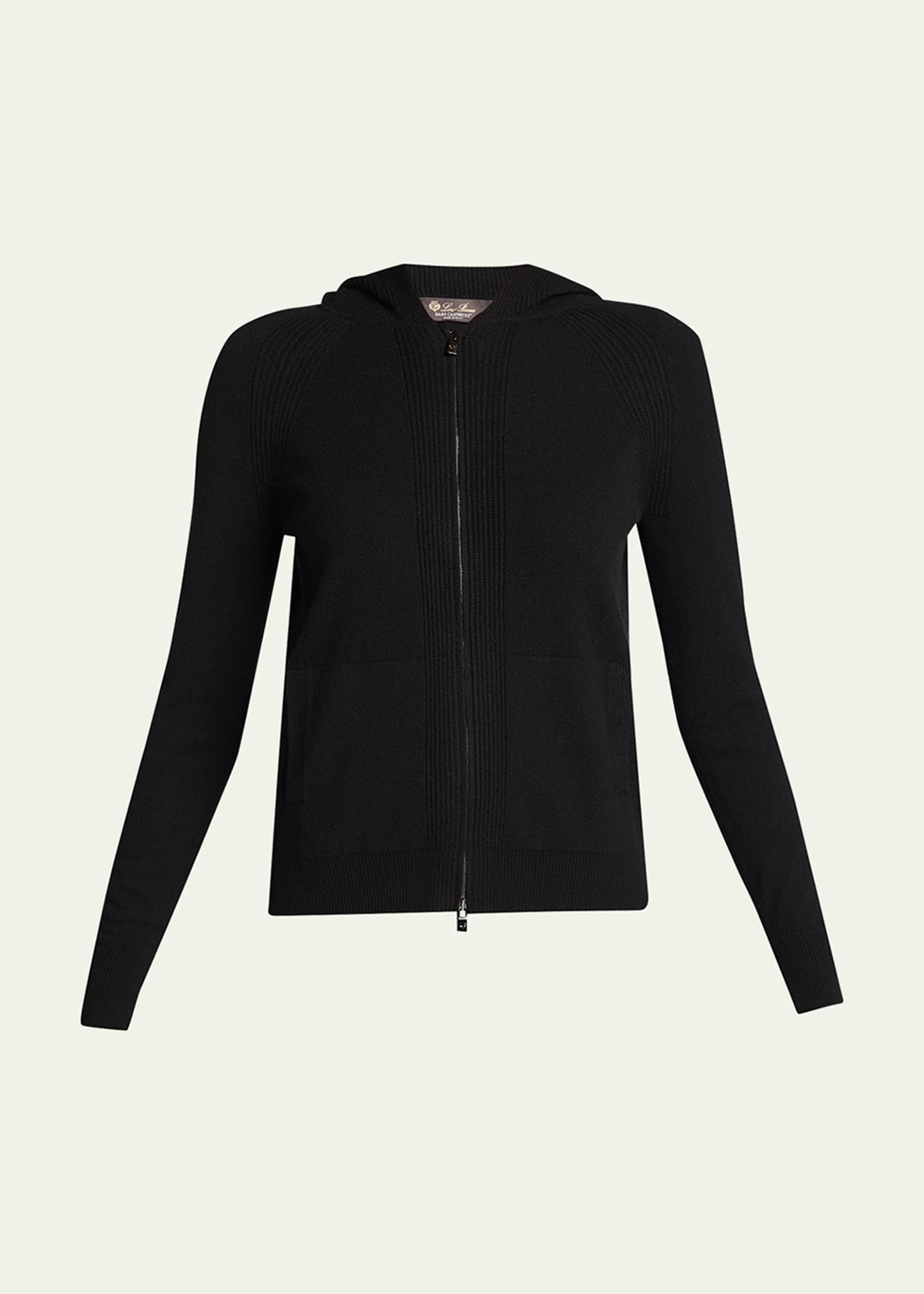 Merano Cashmere Zip-Front Hoodie Sweater - 1