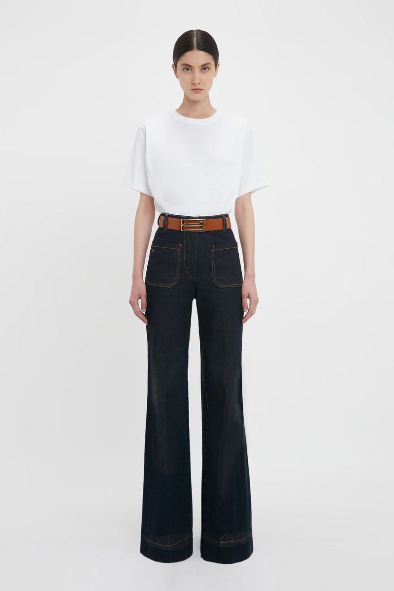 Victoria Beckham Alina High Waisted Jean In Dark Indigo Rinse outlook