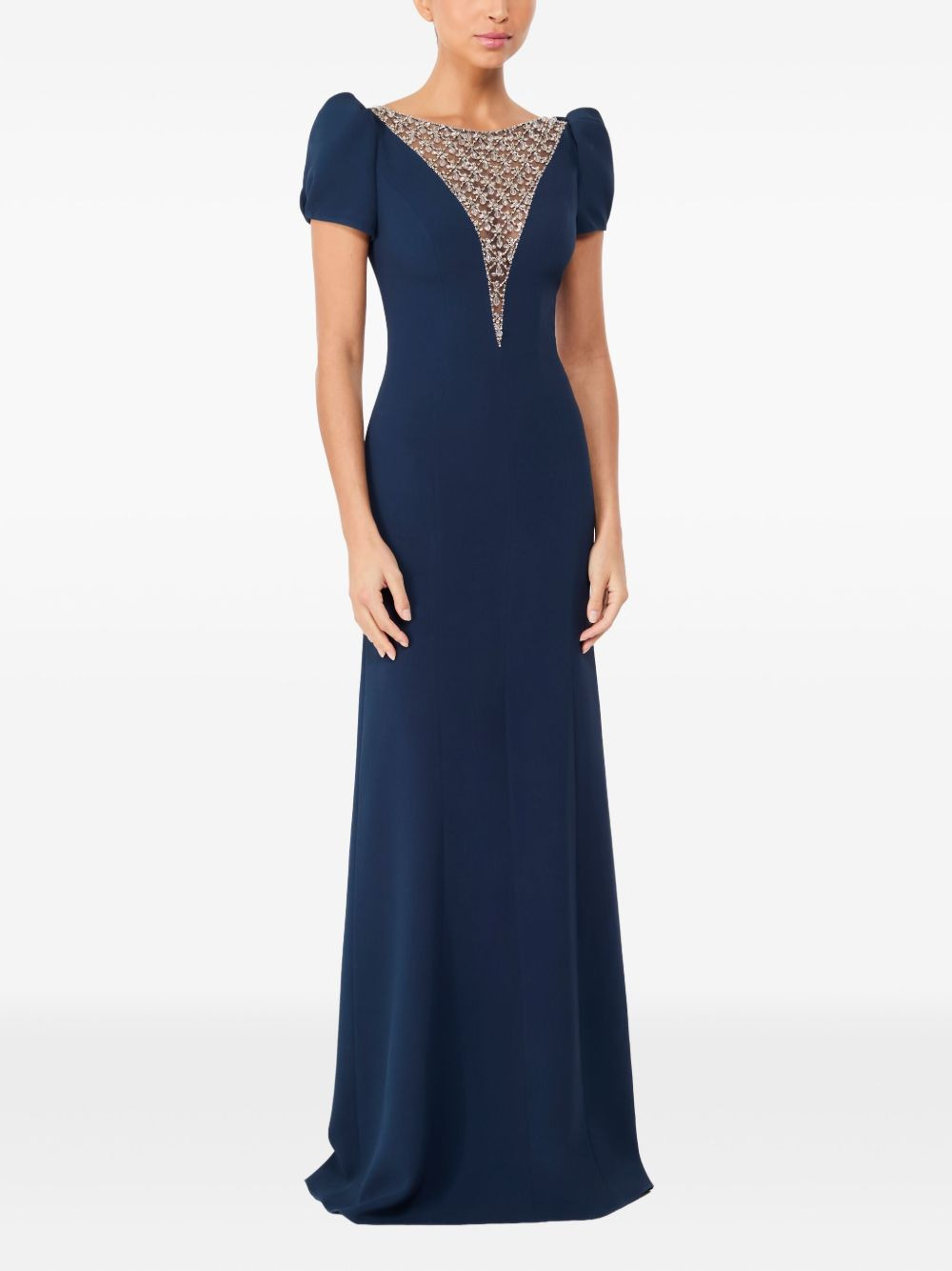 puff-sleeve crystal-embellished maxi dress - 2