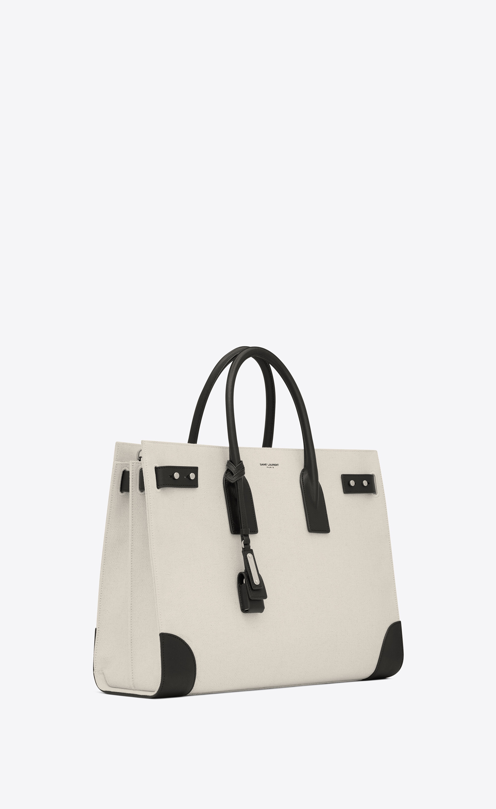 sac de jour thin large in canvas and leather - 5