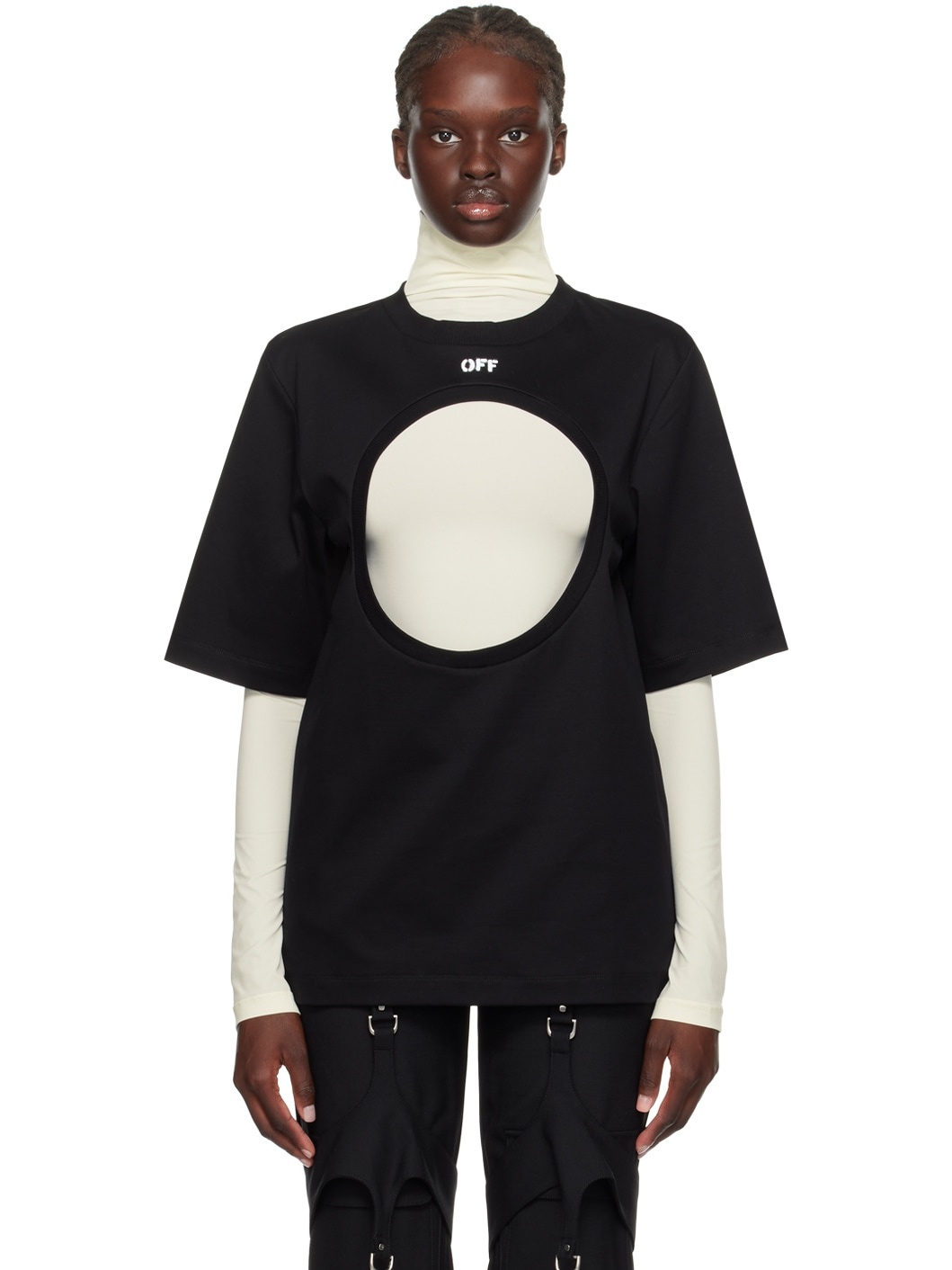 Black & Off-White Meteor Long Sleeve T-Shirt - 1