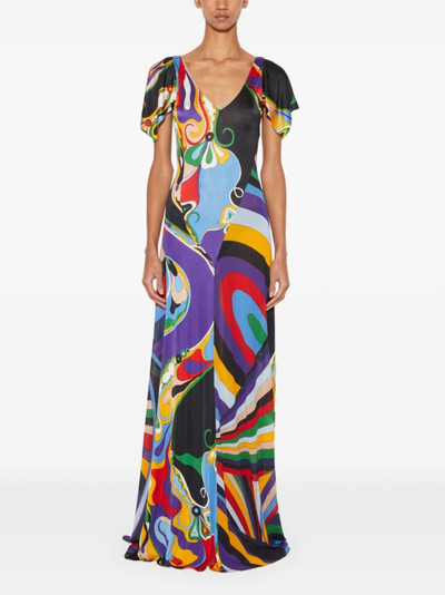 PUCCI Orchidee and Iride-print maxi dress outlook