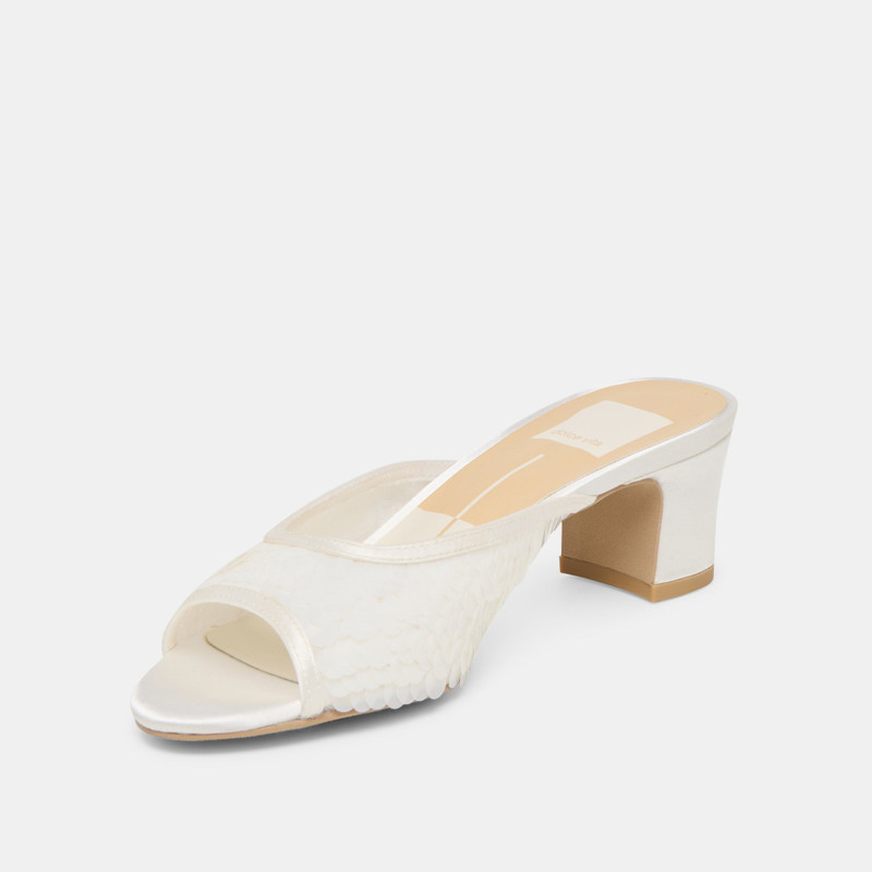 INGA HEELS OFF WHITE SEQUIN 6