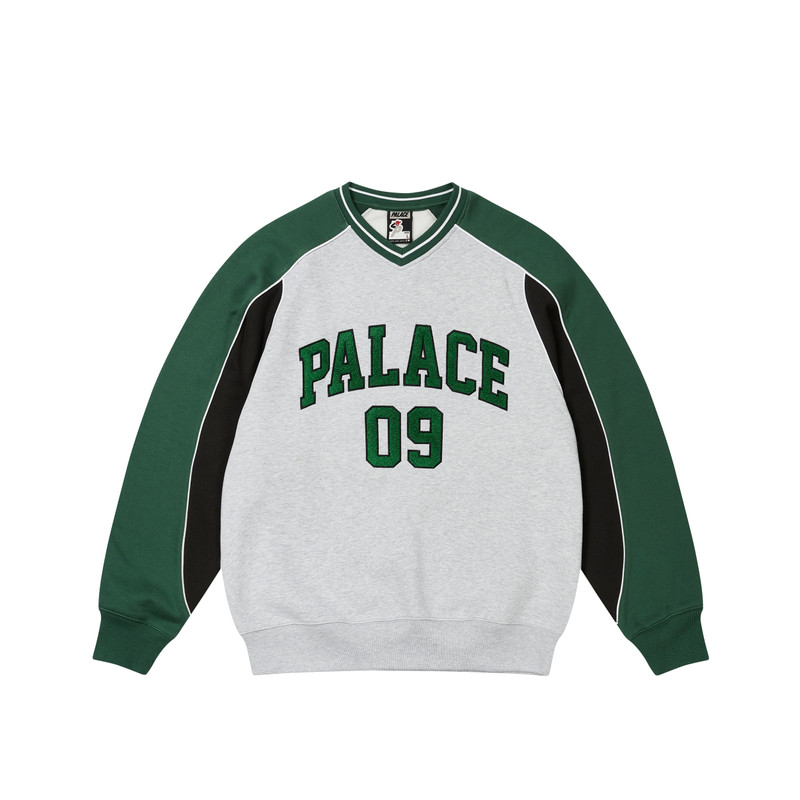 PALACE 09 CREW GREY MARL 1