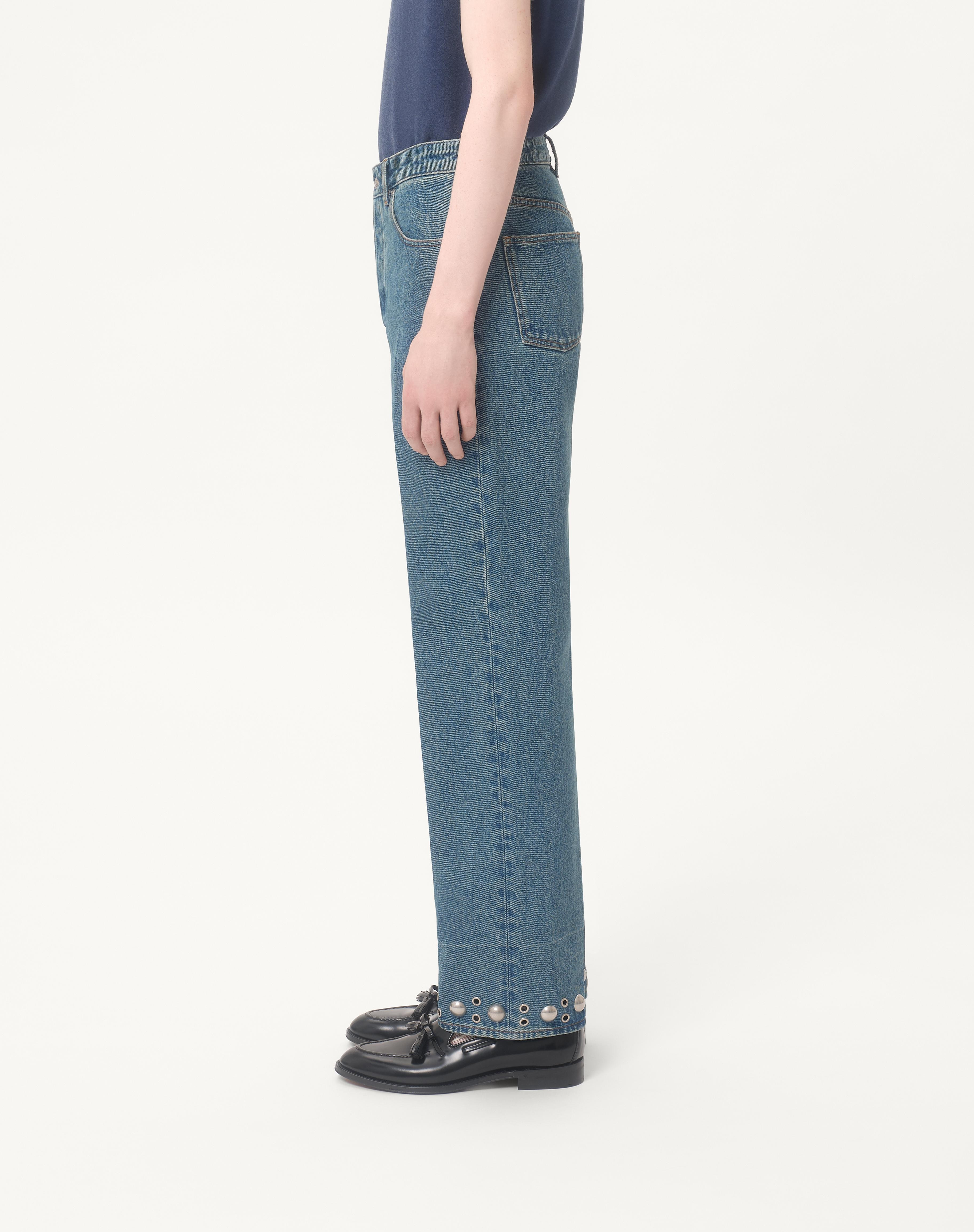 DENIM PANTS WITH CABOCHONS - 4