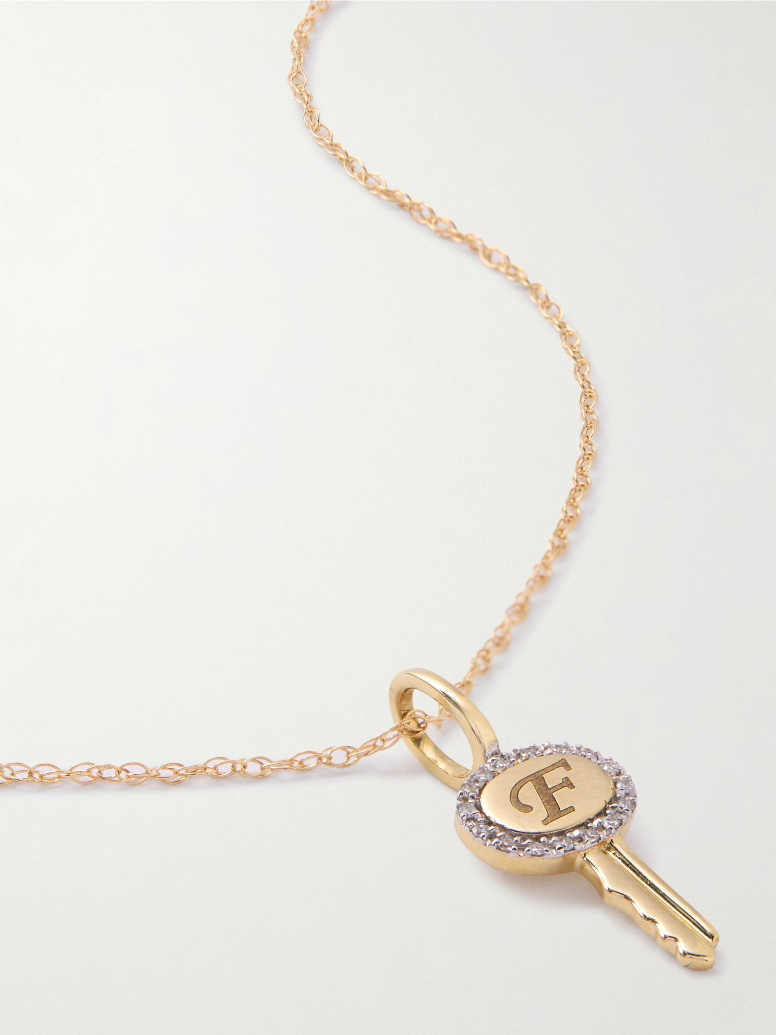 Home Sweet Home 10-karat gold diamond necklace Gold - 5
