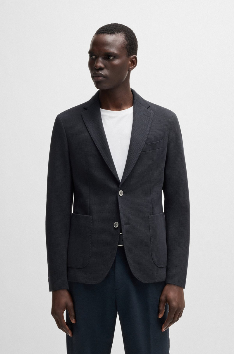 SLIM-FIT BLAZER IN MICRO-PATTERNED COTTON 2