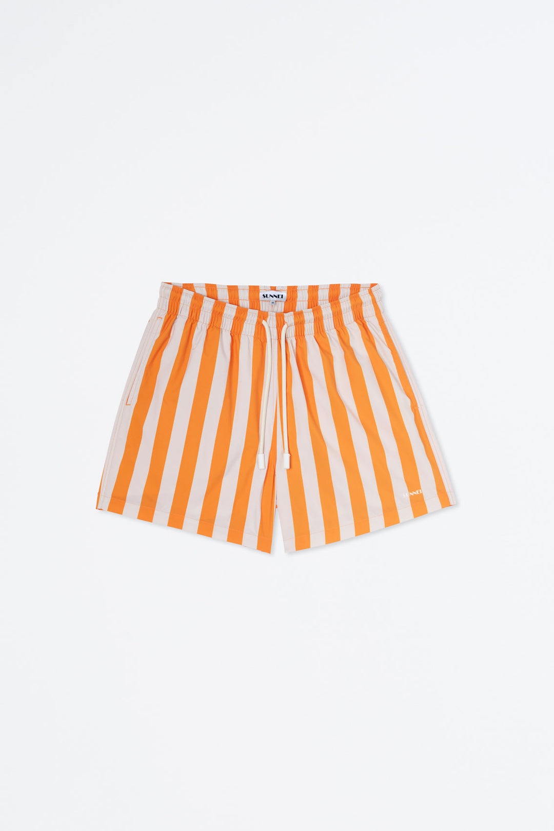 ORANGE & WHITE STRIPED SWIMSHORTS - 1