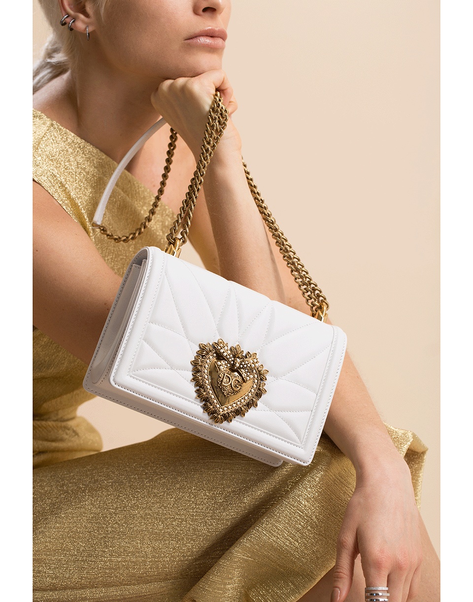 White Medium Devotion Flap Chain Bag - 2